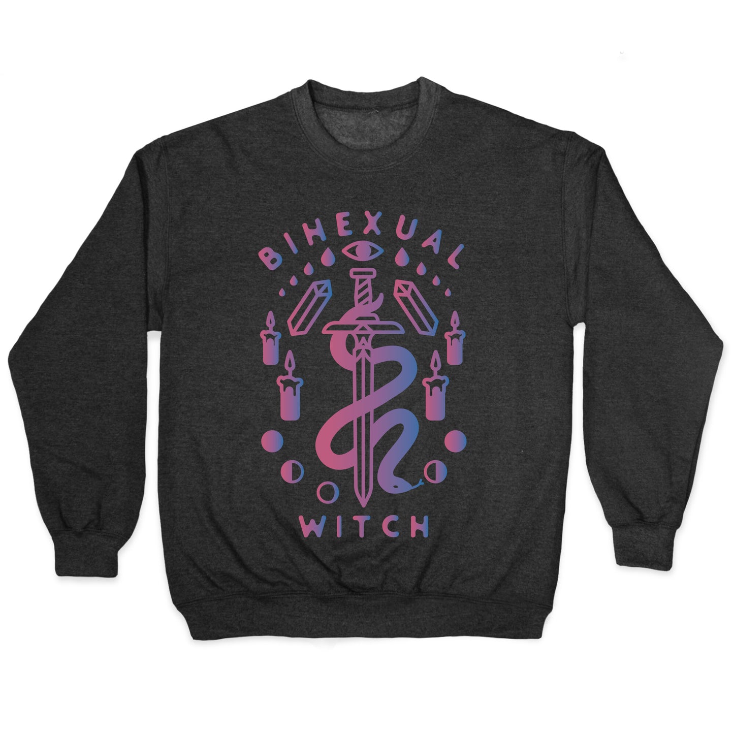 Bihexual Witch Bisexual Pride Colors Crewneck Sweatshirt