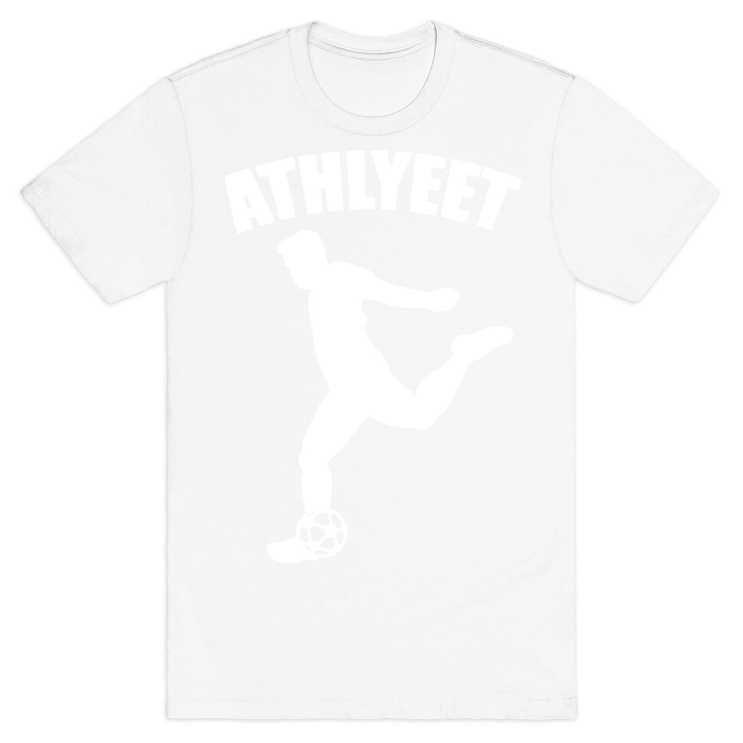 Athlyeet Soccer White Print T-Shirt