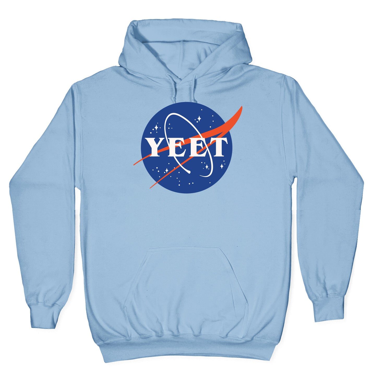 Yeet Nasa Logo Parody White Print Hoodie