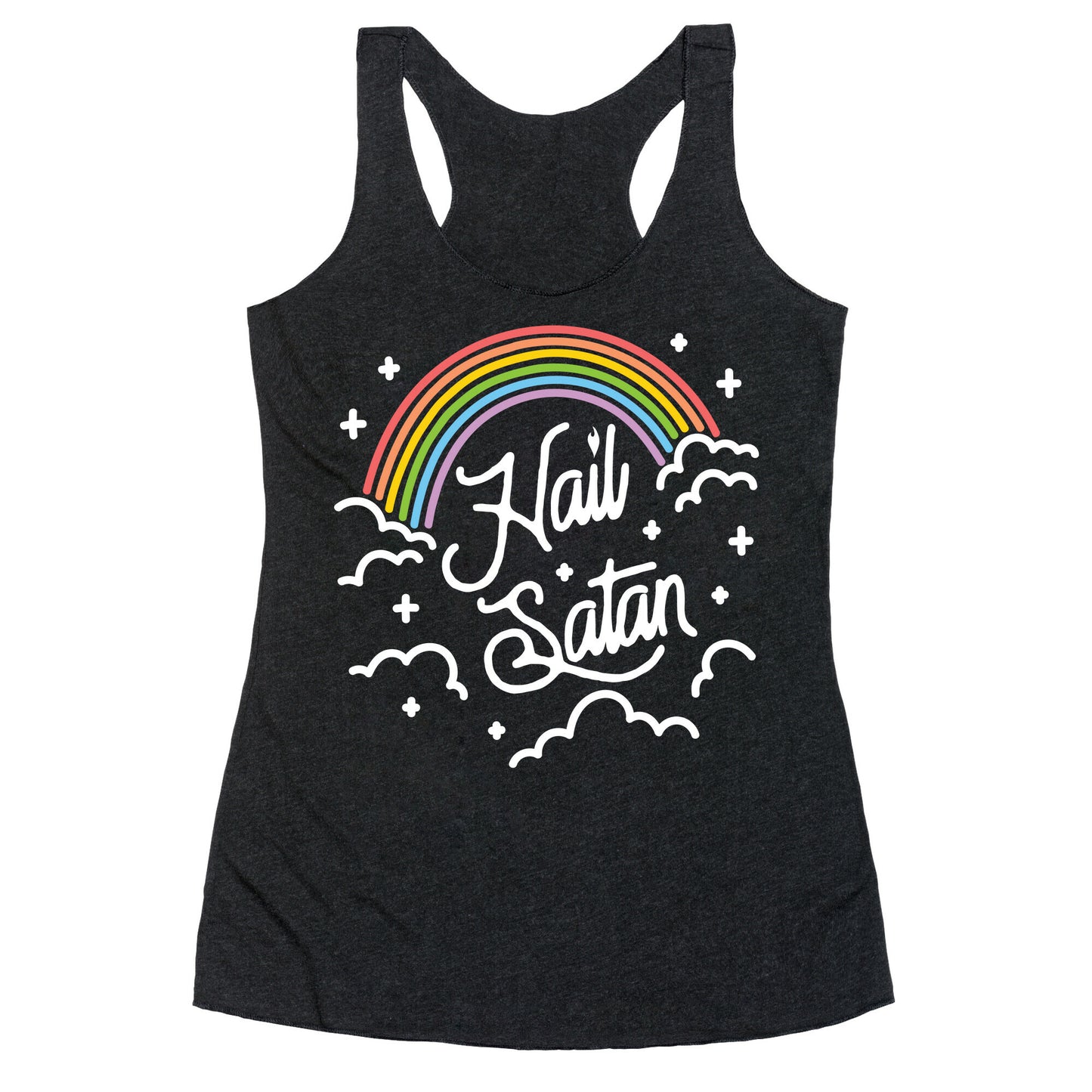 Hail Satan Rainbow Racerback Tank