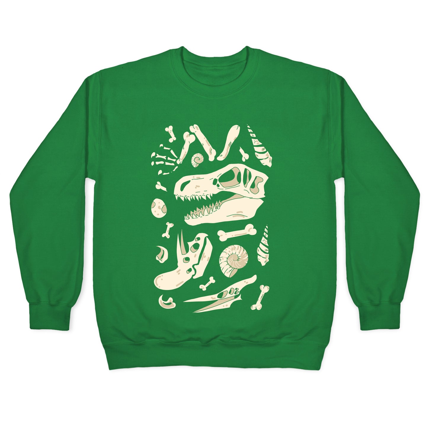 Dino Fossils Pattern Crewneck Sweatshirt
