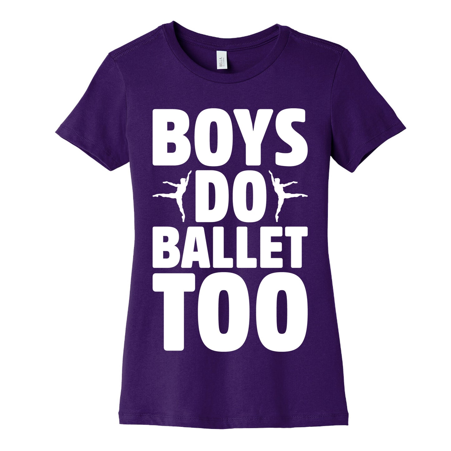 Boys Do Ballet Too White Print Women's Cotton Tee