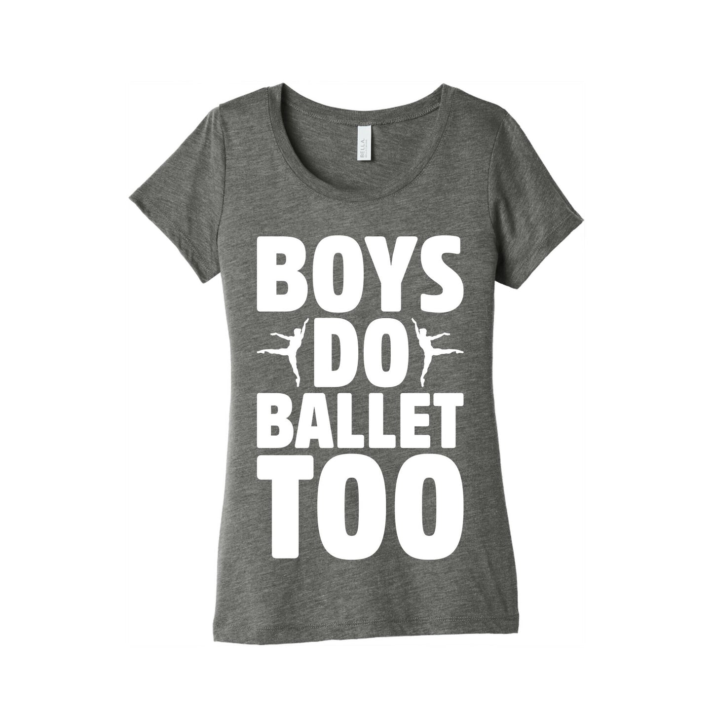 Boys Do Ballet Too White Print Women's Triblend Tee