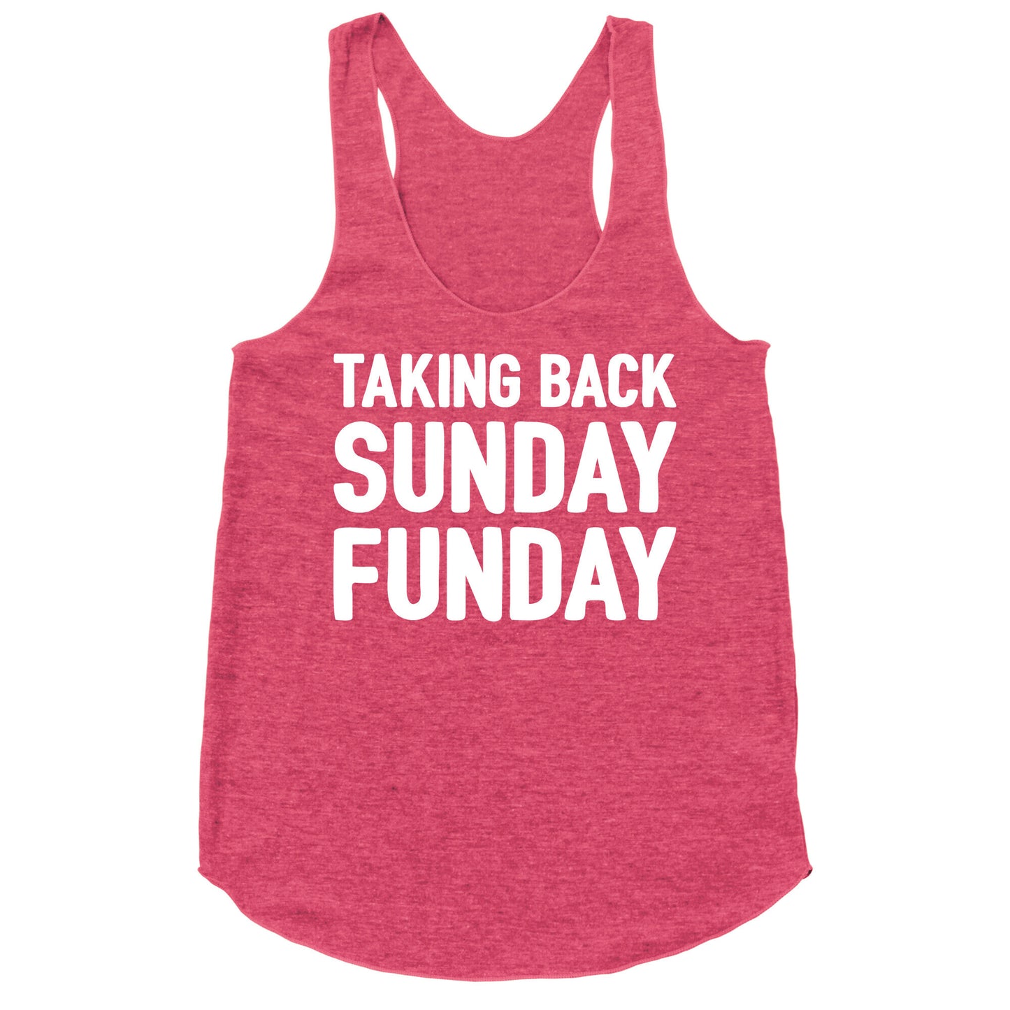 Taking Back Sunday Funday Parody White Print Racerback Tank