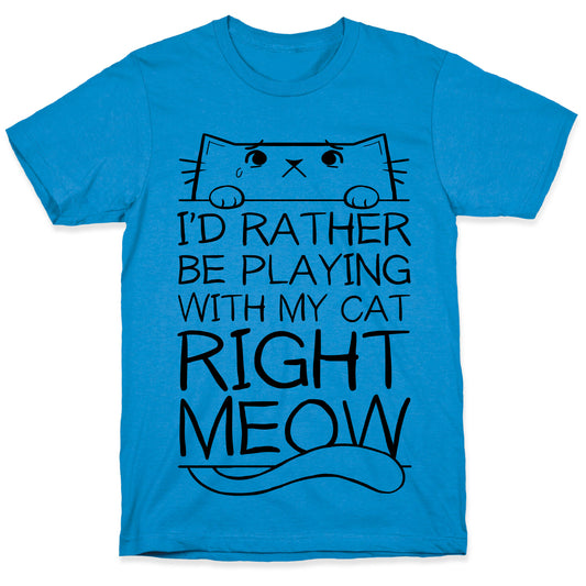 I'd Rather Be Playing With My Cat Right Now T-Shirt