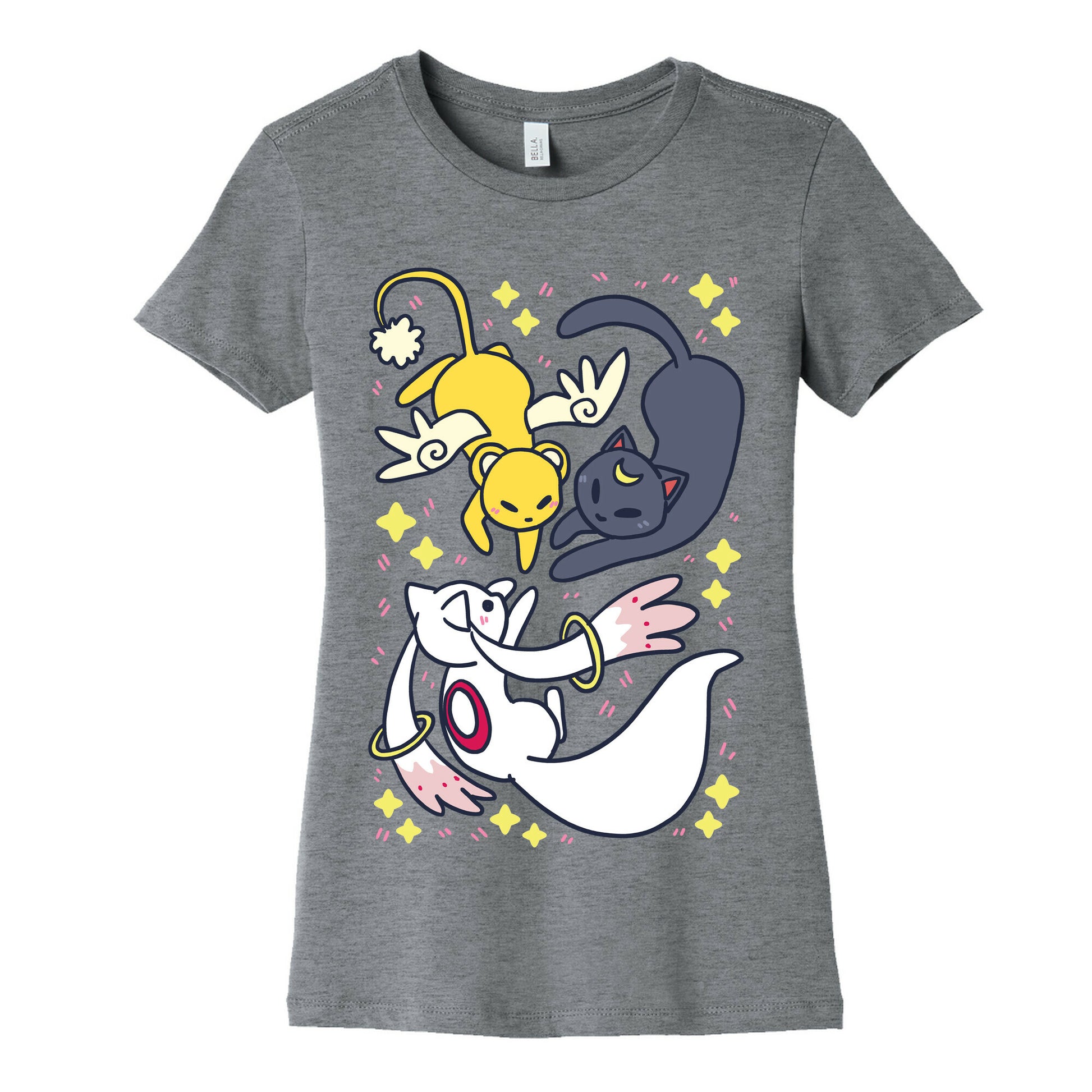 Magical Mascots - Luna, Kero and Kyubey Women's Cotton Tee