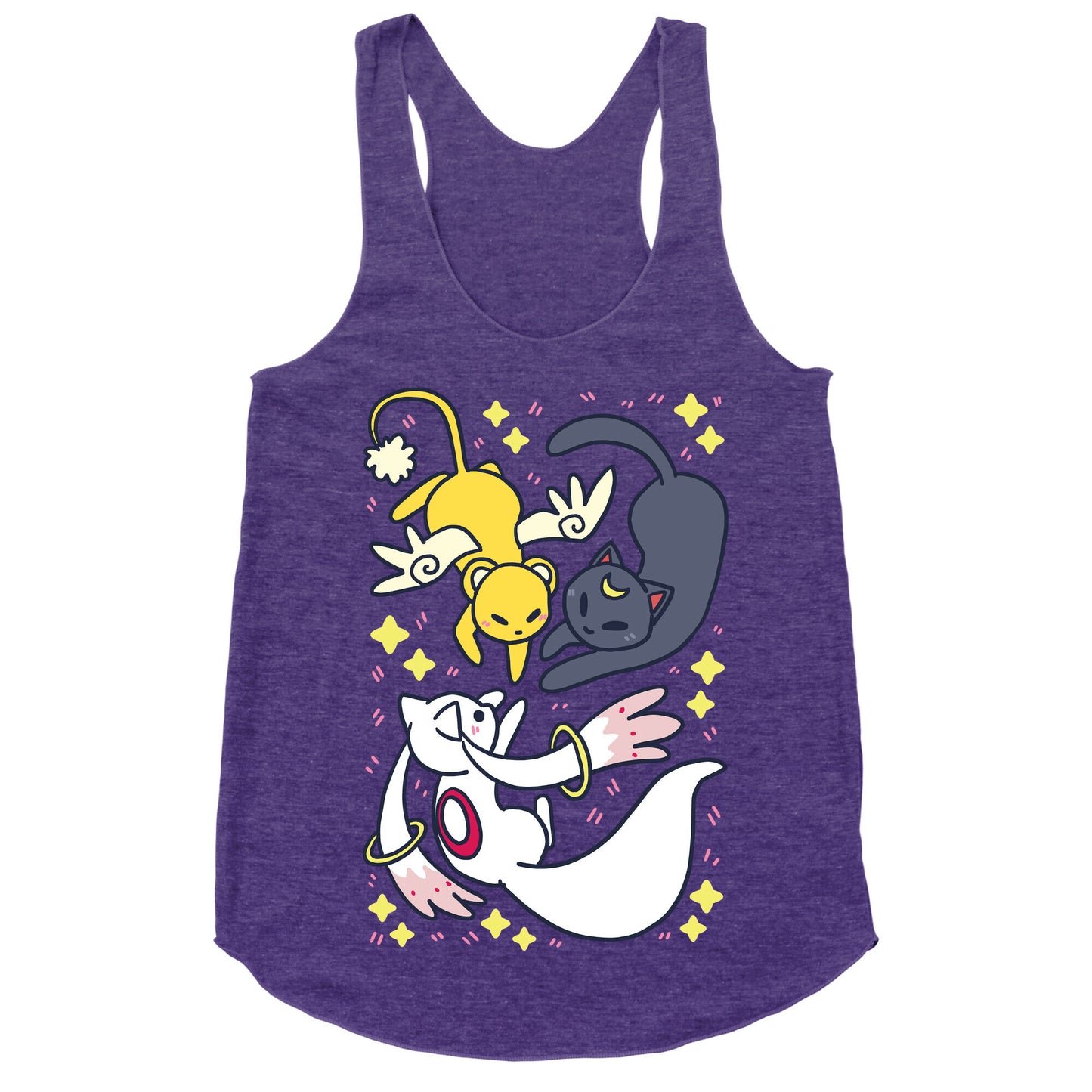 Magical Mascots - Luna, Kero and Kyubey Racerback Tank