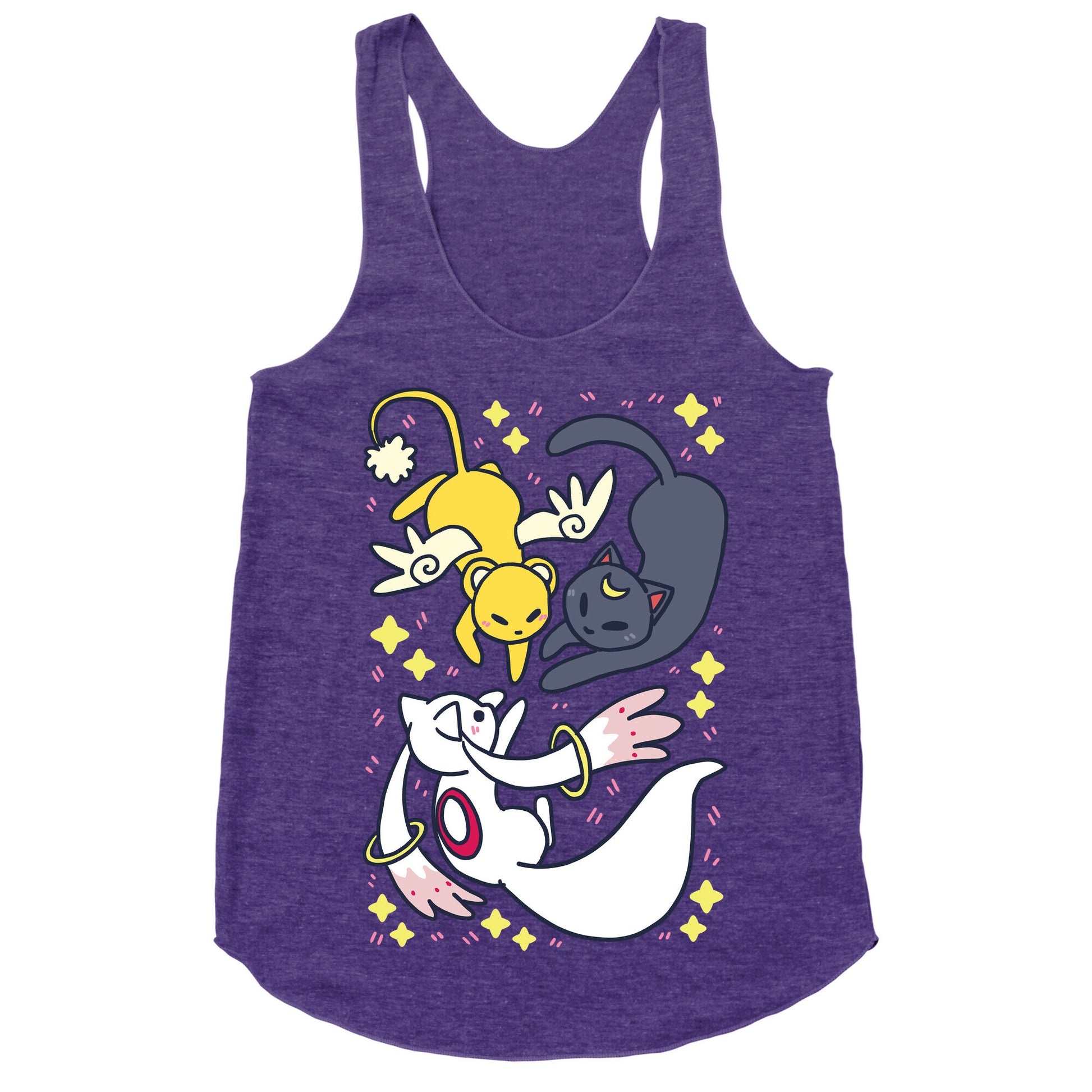 Magical Mascots - Luna, Kero and Kyubey Racerback Tank