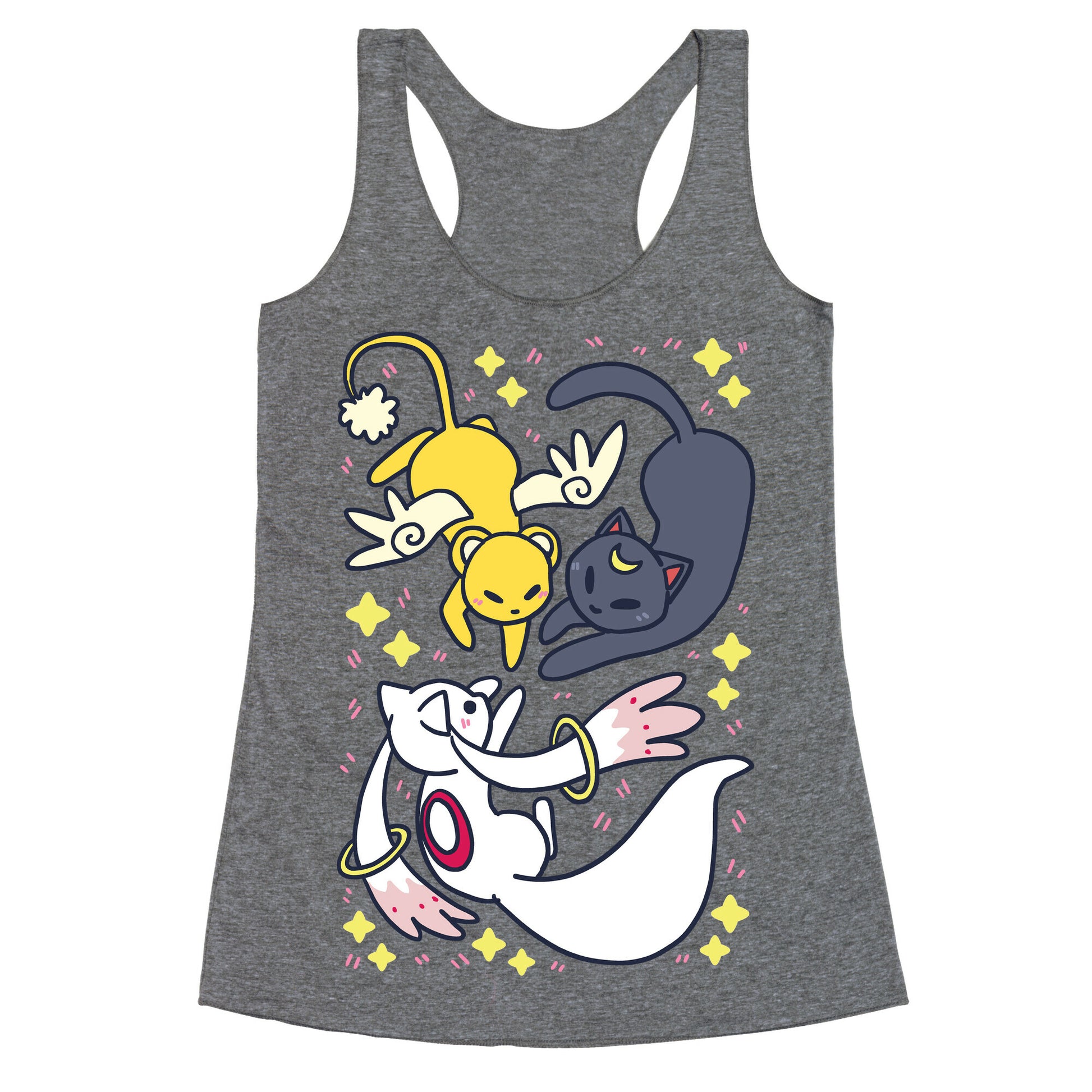Magical Mascots - Luna, Kero and Kyubey Racerback Tank