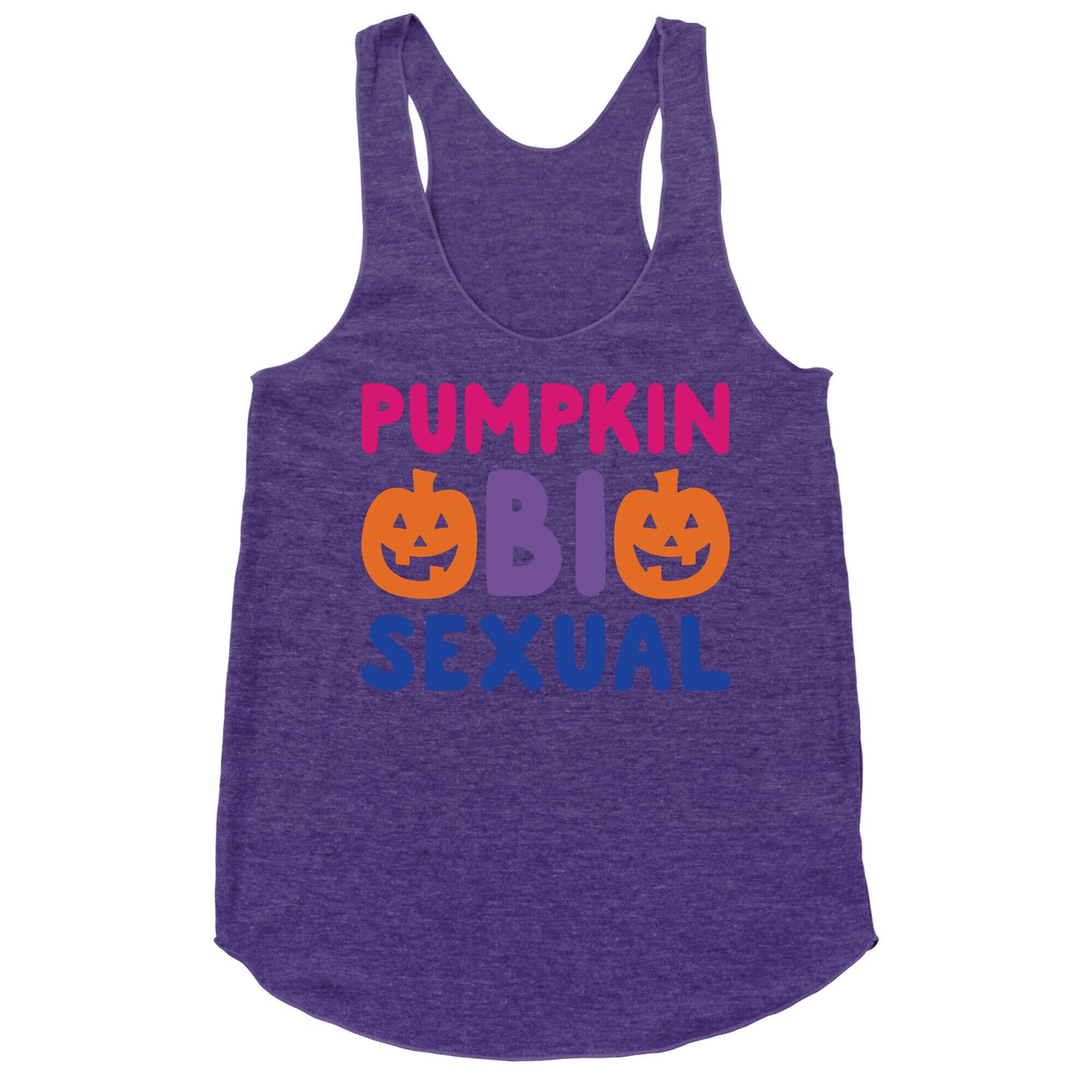Pumpkin Bisexual White Print Racerback Tank