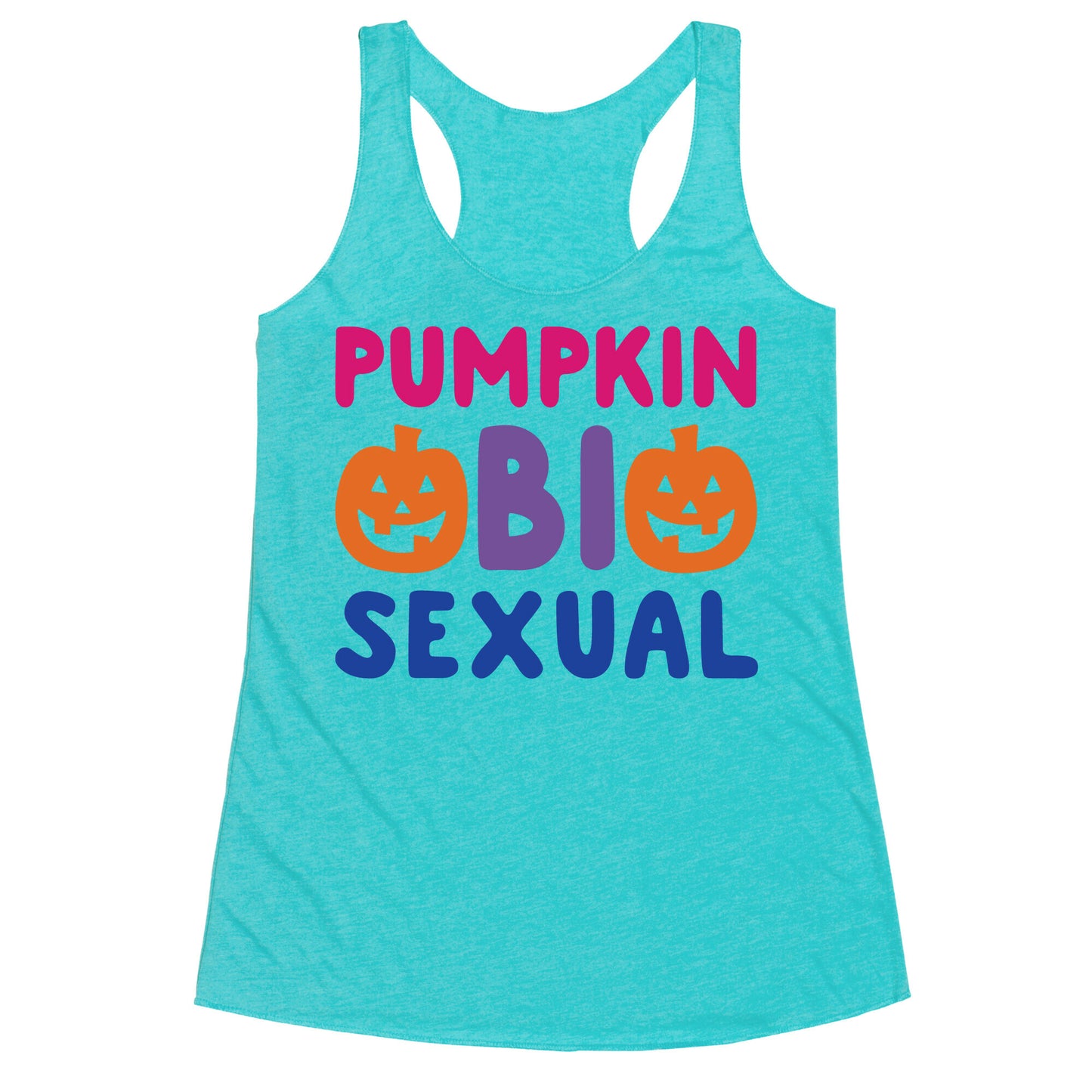 Pumpkin Bisexual White Print Racerback Tank