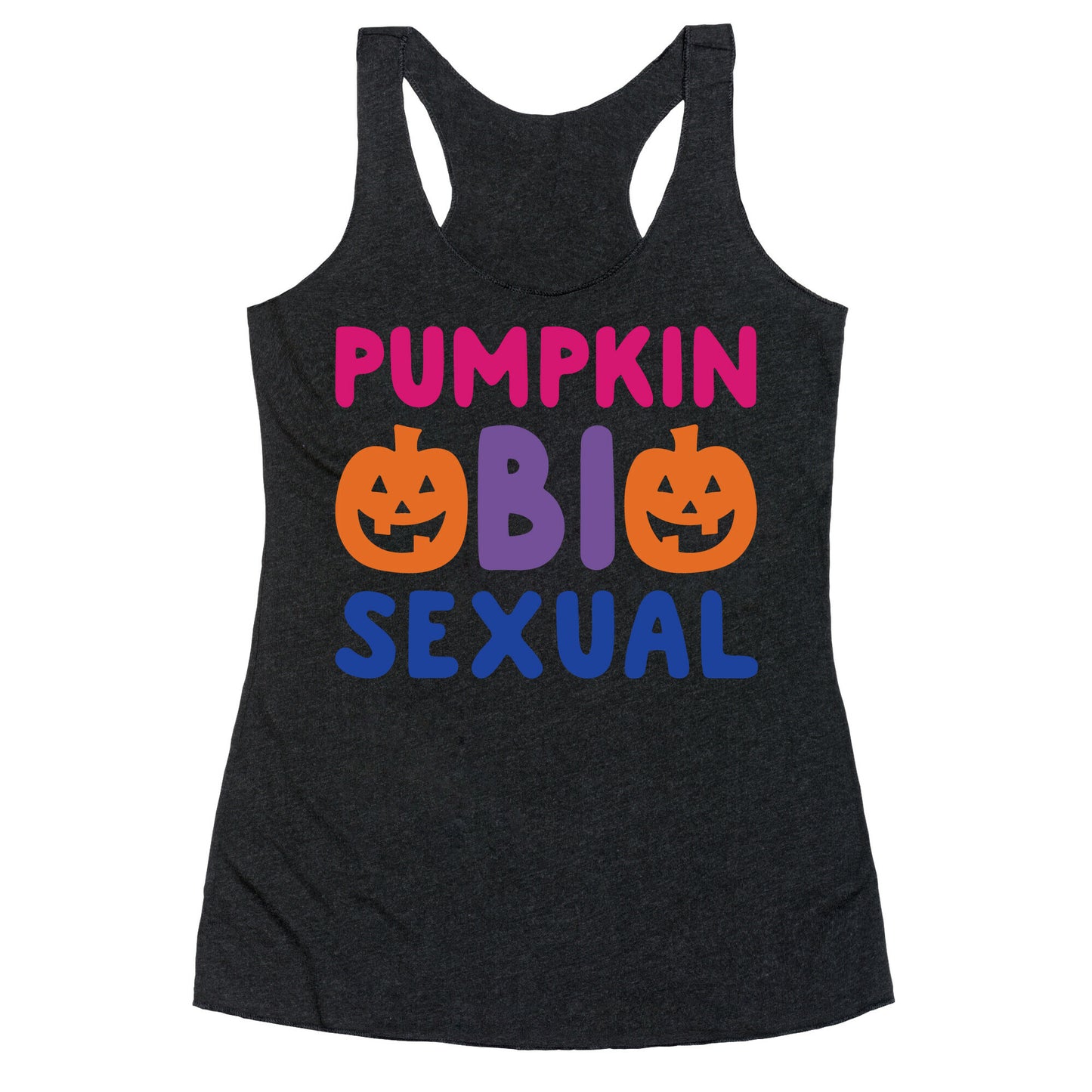 Pumpkin Bisexual White Print Racerback Tank