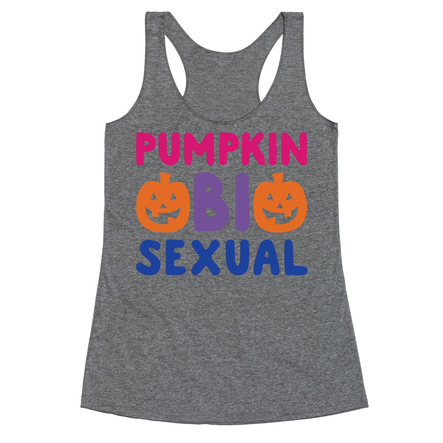 Pumpkin Bisexual White Print Racerback Tank