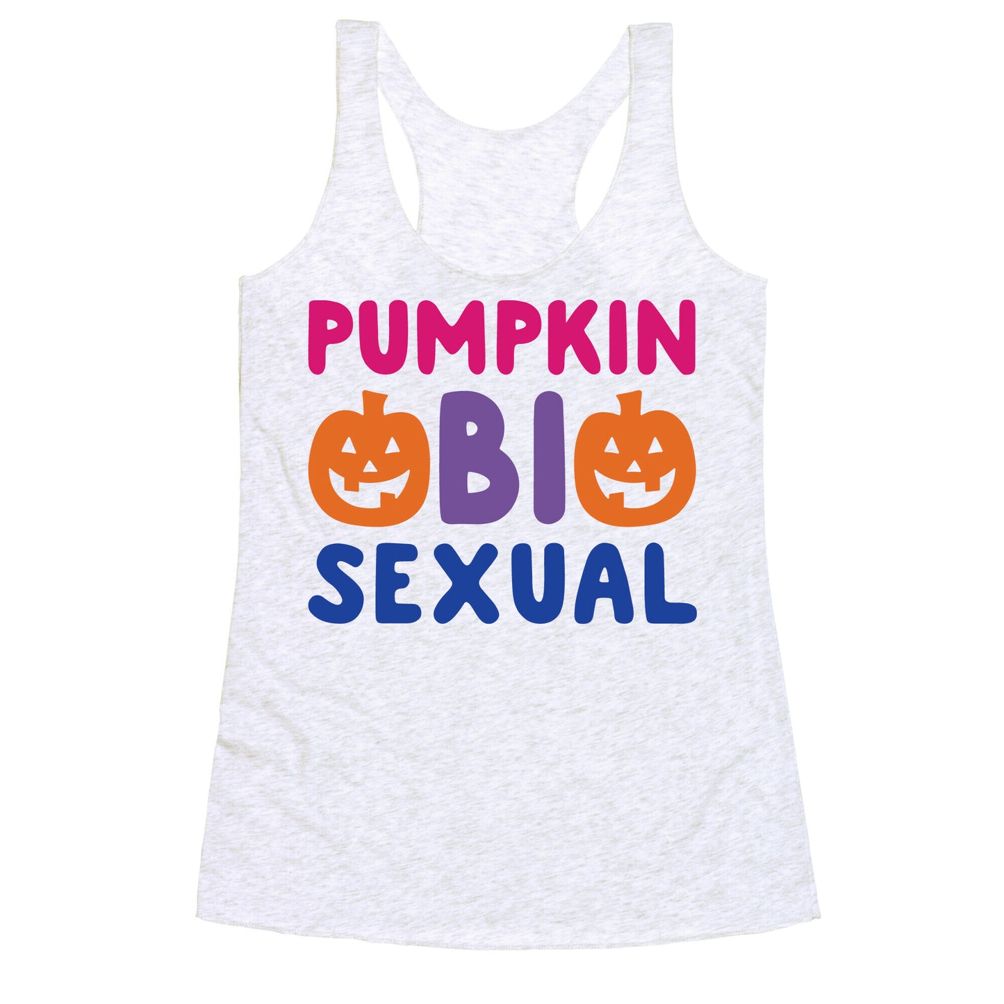 Pumpkin Bisexual White Print Racerback Tank