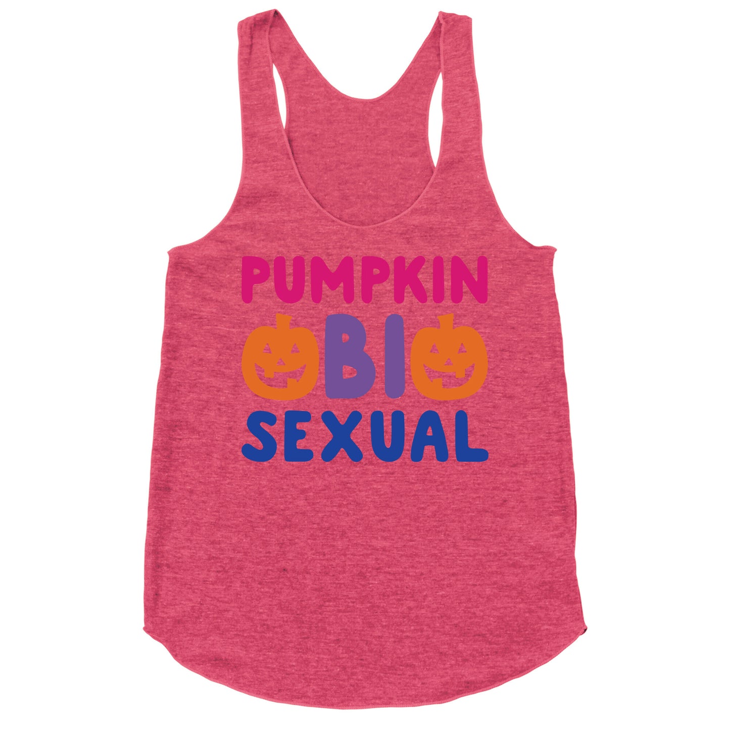 Pumpkin Bisexual White Print Racerback Tank