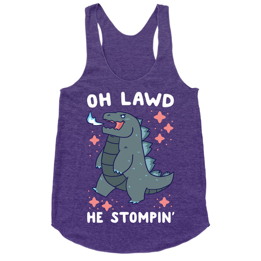Oh Lawd, He Stompin' Racerback Tank