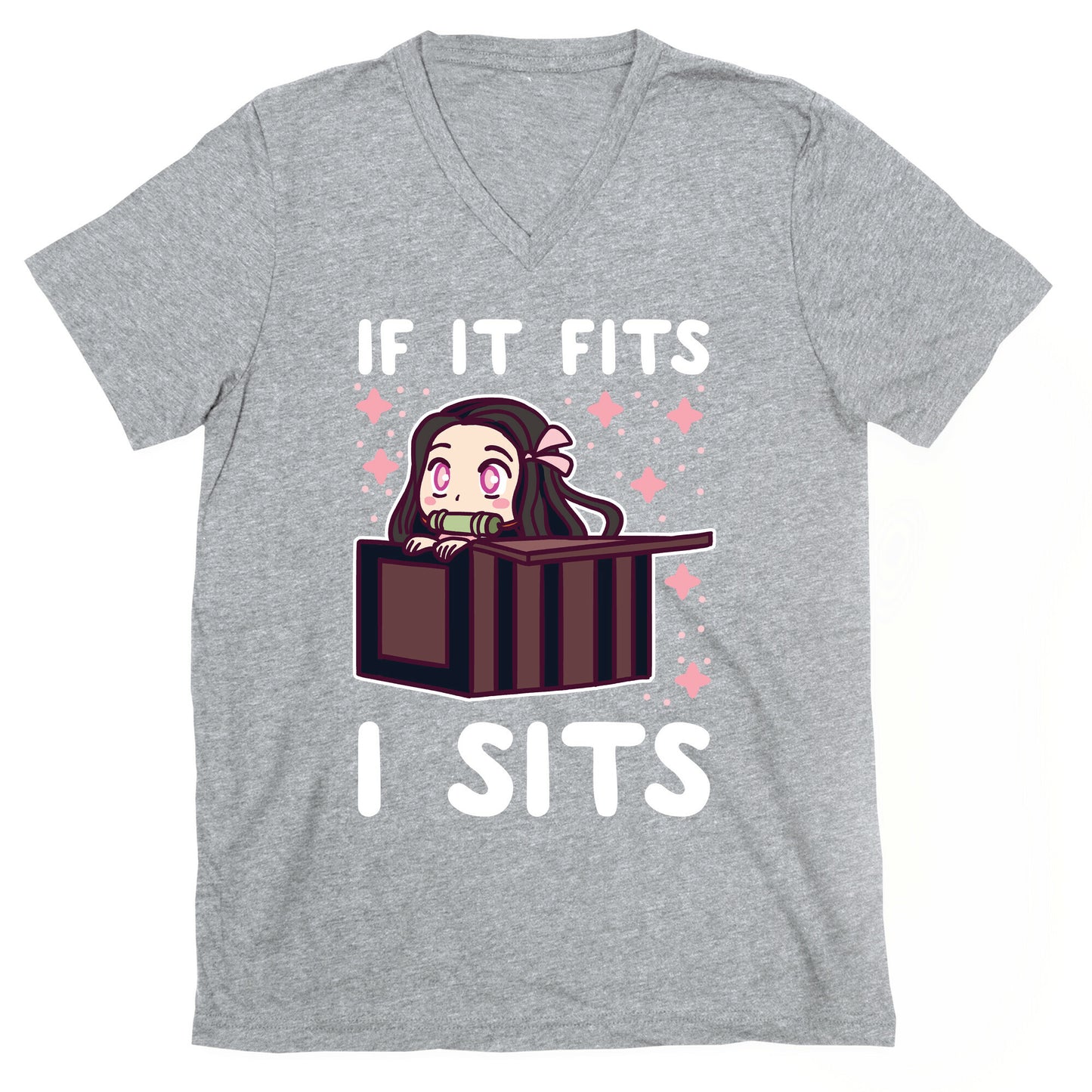 If It Fits, I Sits - Demon Slayer V-Neck