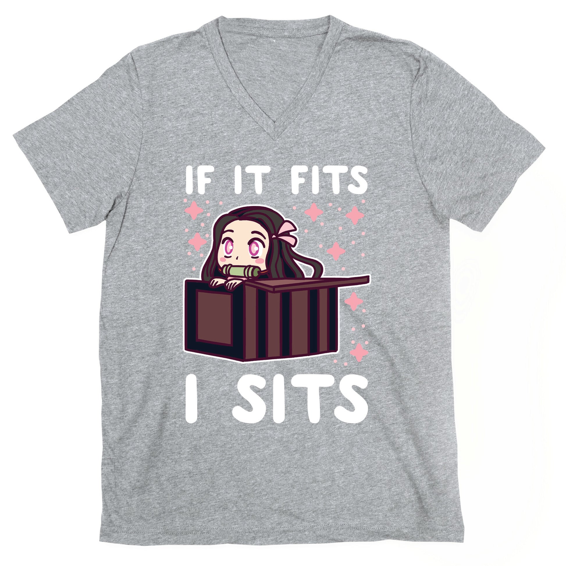 If It Fits, I Sits - Demon Slayer V-Neck