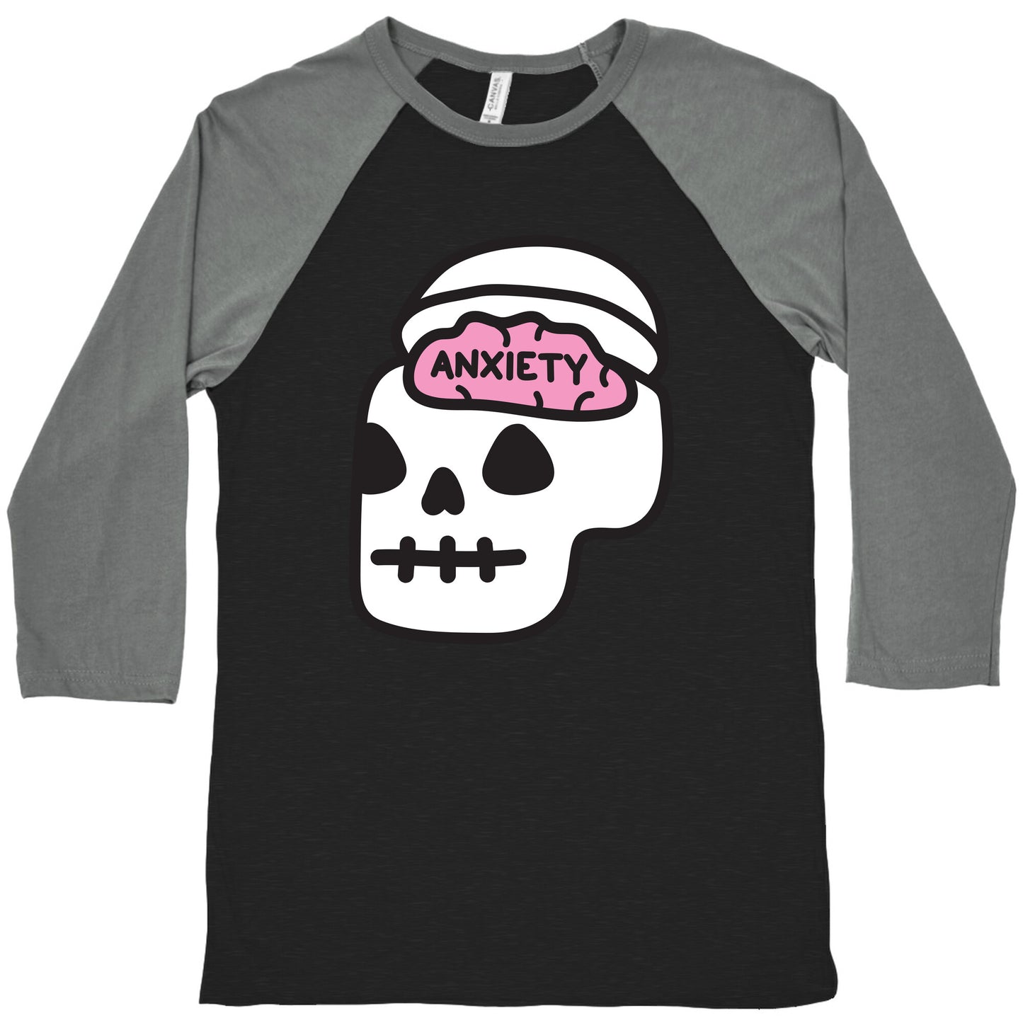 Anxiety Holder (Skull) Baseball Tee