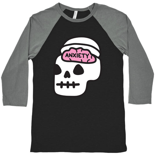 Anxiety Holder (Skull) Baseball Tee