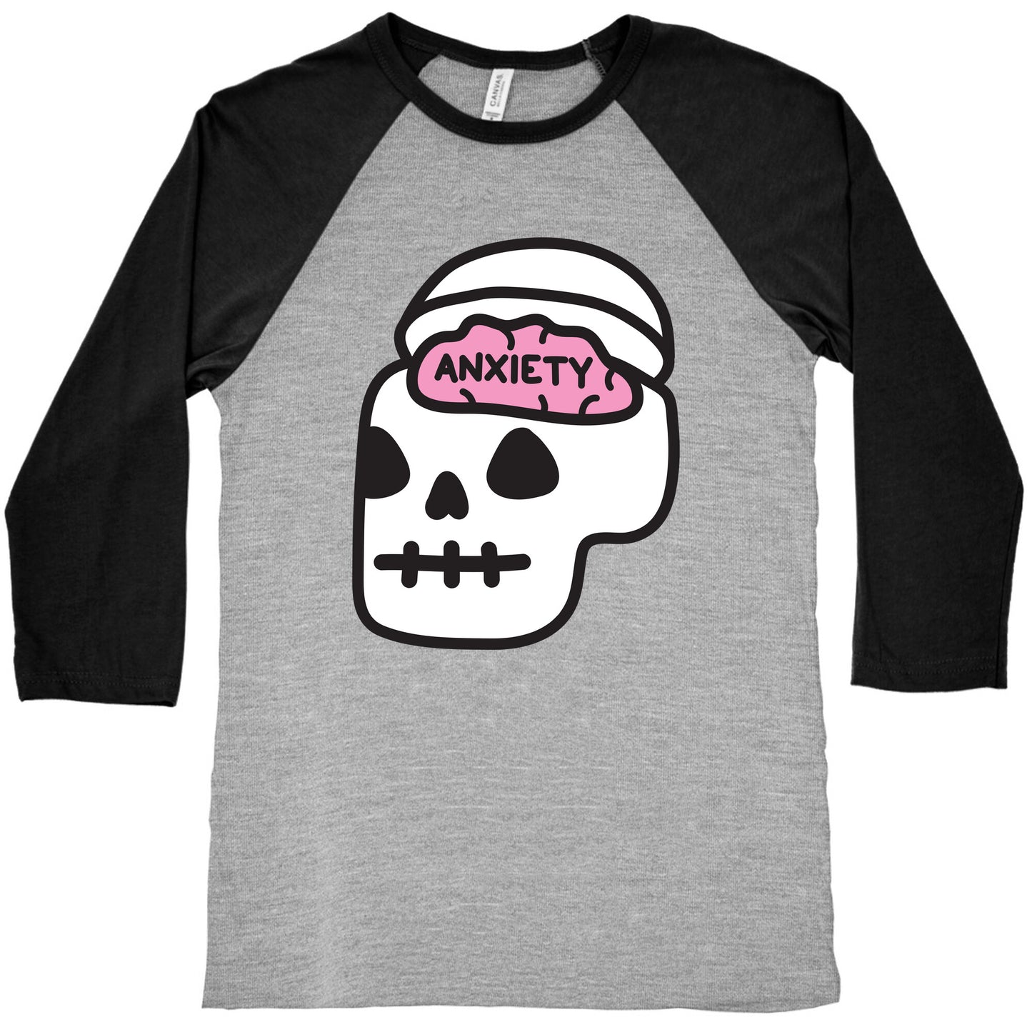 Anxiety Holder (Skull) Baseball Tee
