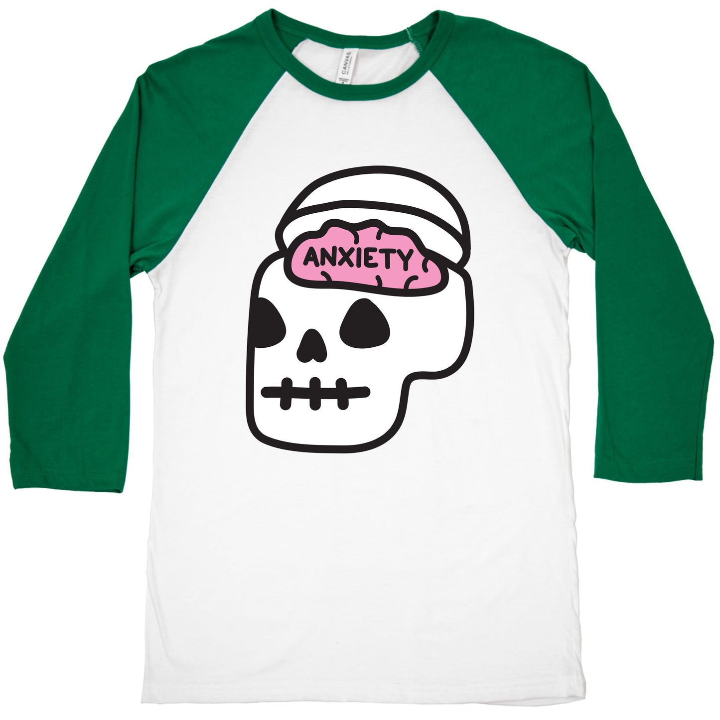 Anxiety Holder (Skull) Baseball Tee
