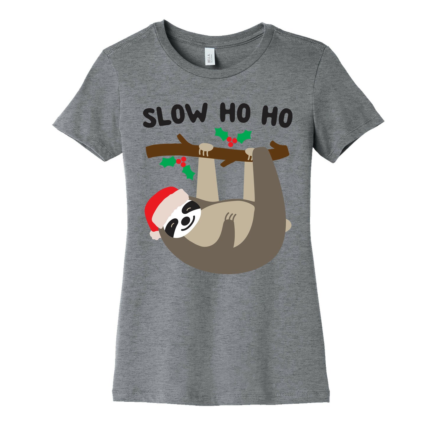 Slow Ho Ho Santa Sloth Women's Cotton Tee