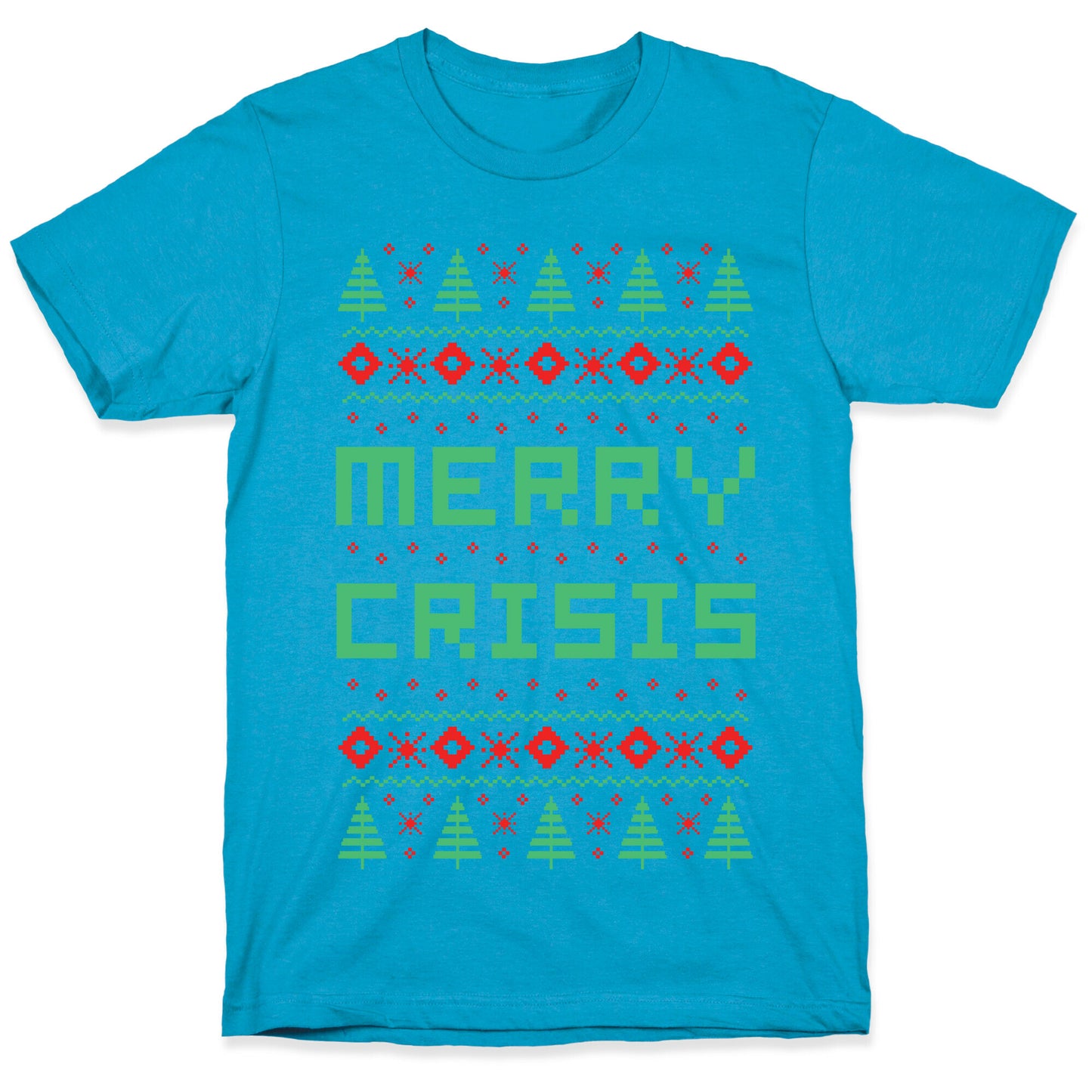 Merry Crisis Ugly Christmas Sweater Unisex Triblend Tee