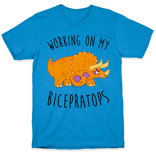 Working on My Bicepratops T-Shirt