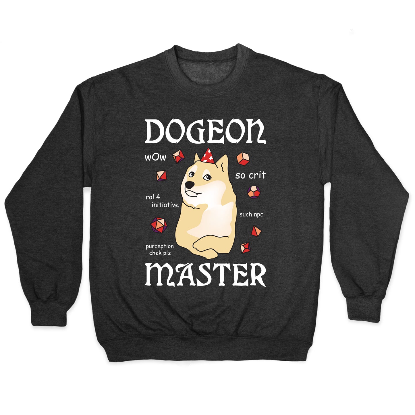 Dogeon Master Doge DM Crewneck Sweatshirt