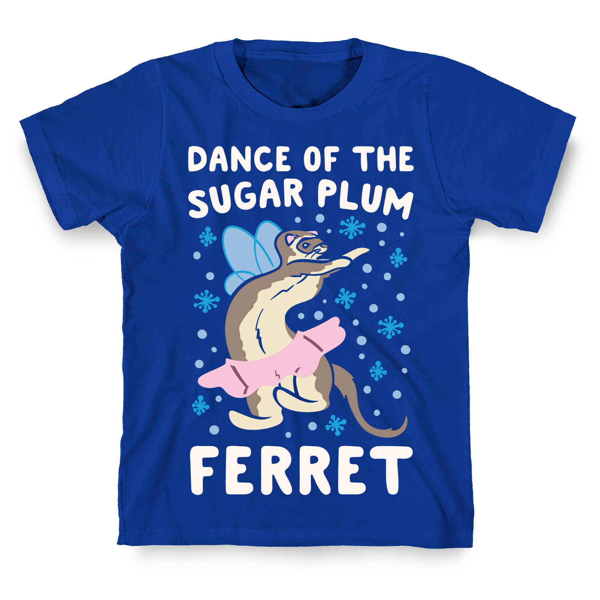 Dance of The Sugar Plum Ferret Parody White Print T-Shirt