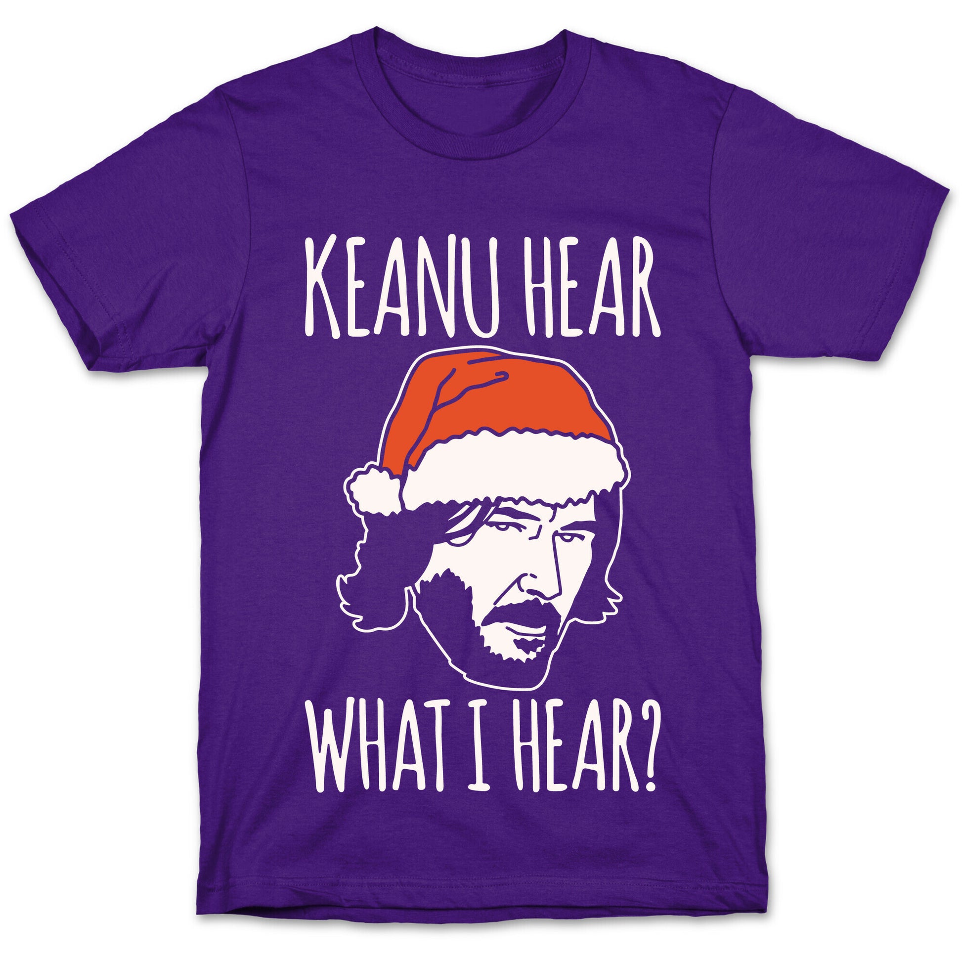 Keanu Hear What I Hear Parody White Print T-Shirt
