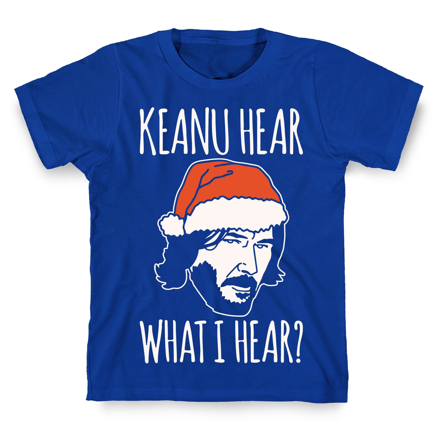 Keanu Hear What I Hear Parody White Print T-Shirt