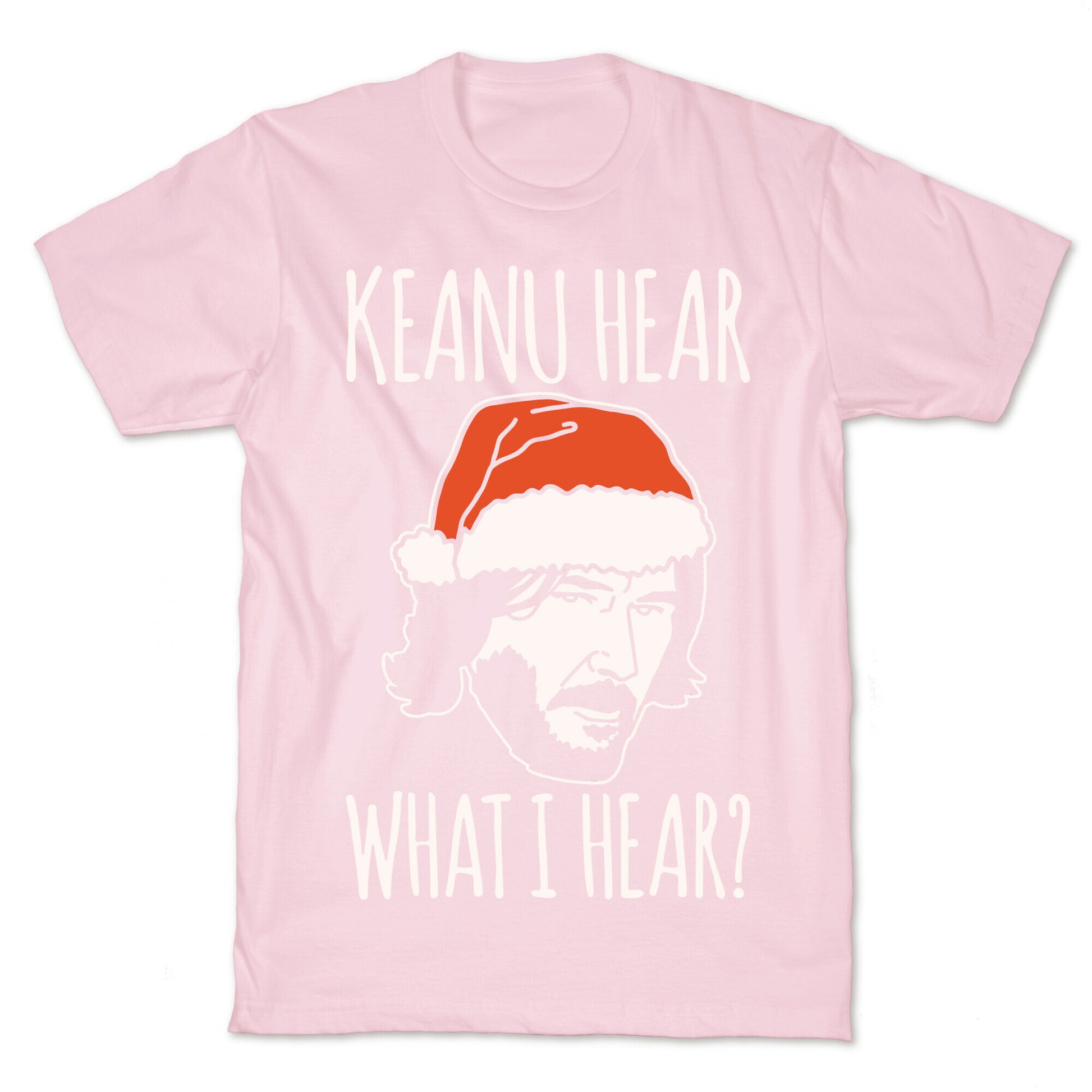 Keanu Hear What I Hear Parody White Print T-Shirt