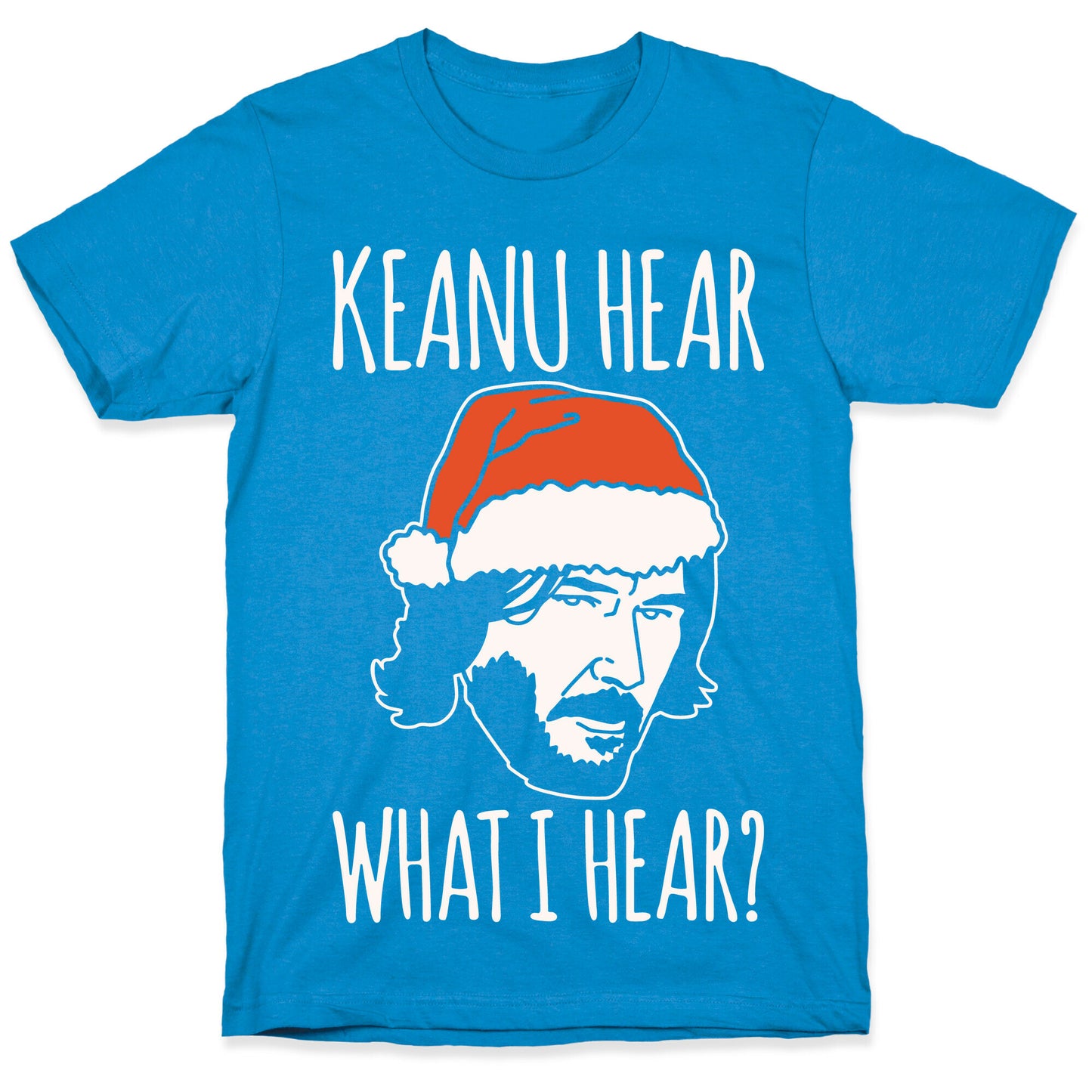 Keanu Hear What I Hear Parody White Print T-Shirt