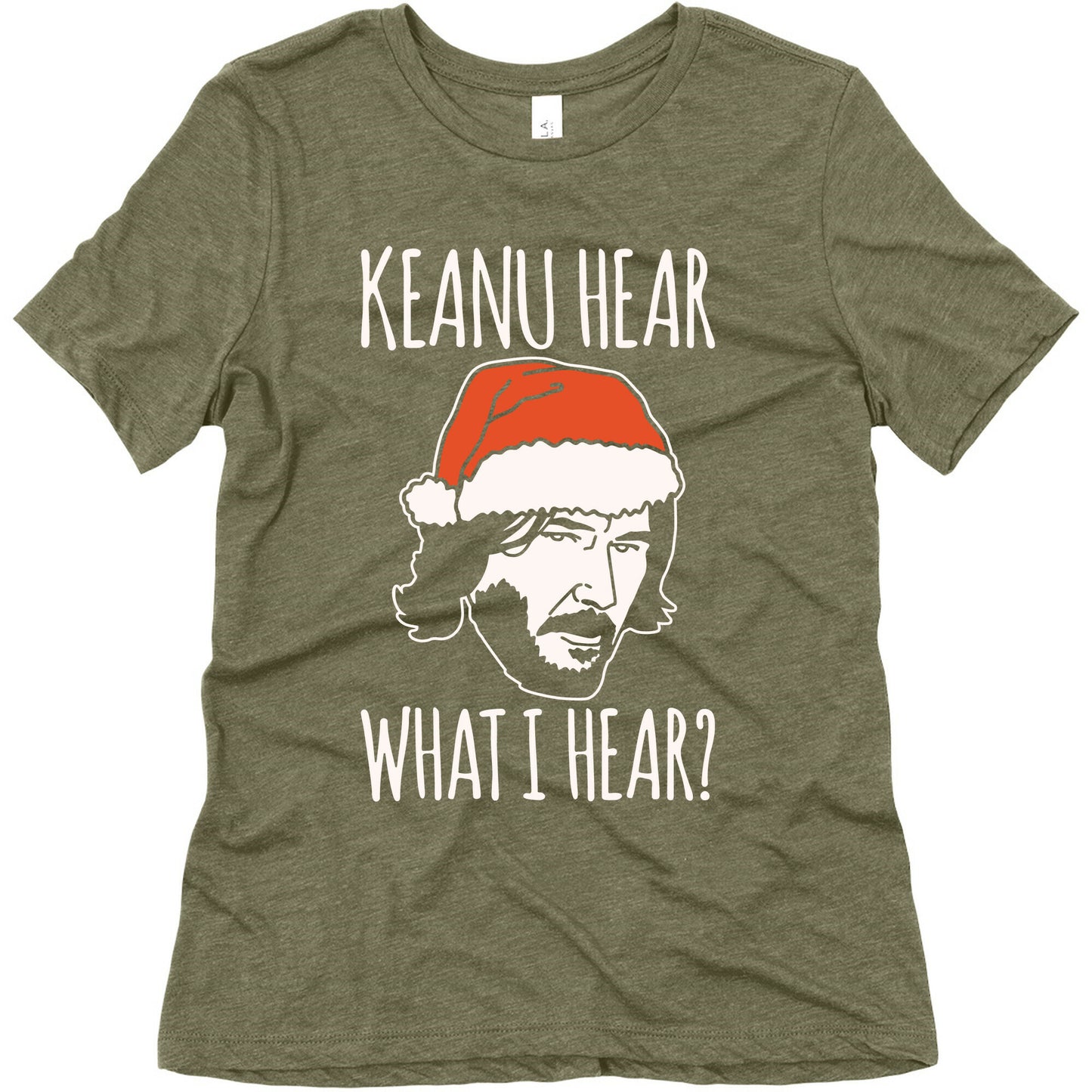 Keanu Hear What I Hear Parody White Print Women's Triblend Tee