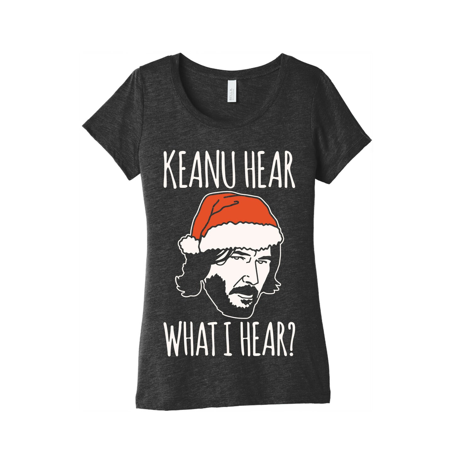 Keanu Hear What I Hear Parody White Print Women's Triblend Tee