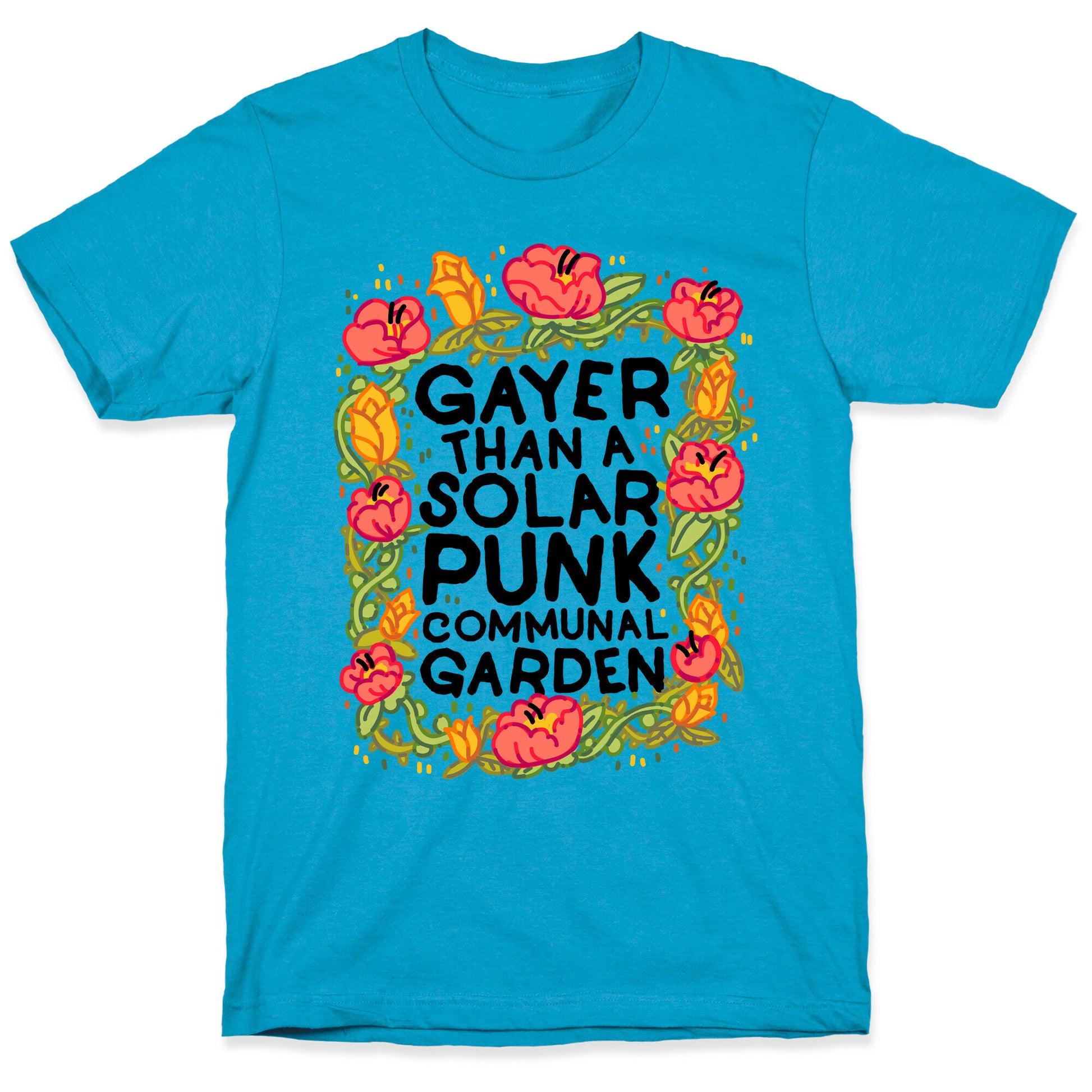 Gayer Than a Solar Punk Communal Garden Unisex Triblend Tee