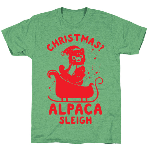 Christmas Alpaca Sleigh Unisex Triblend Tee