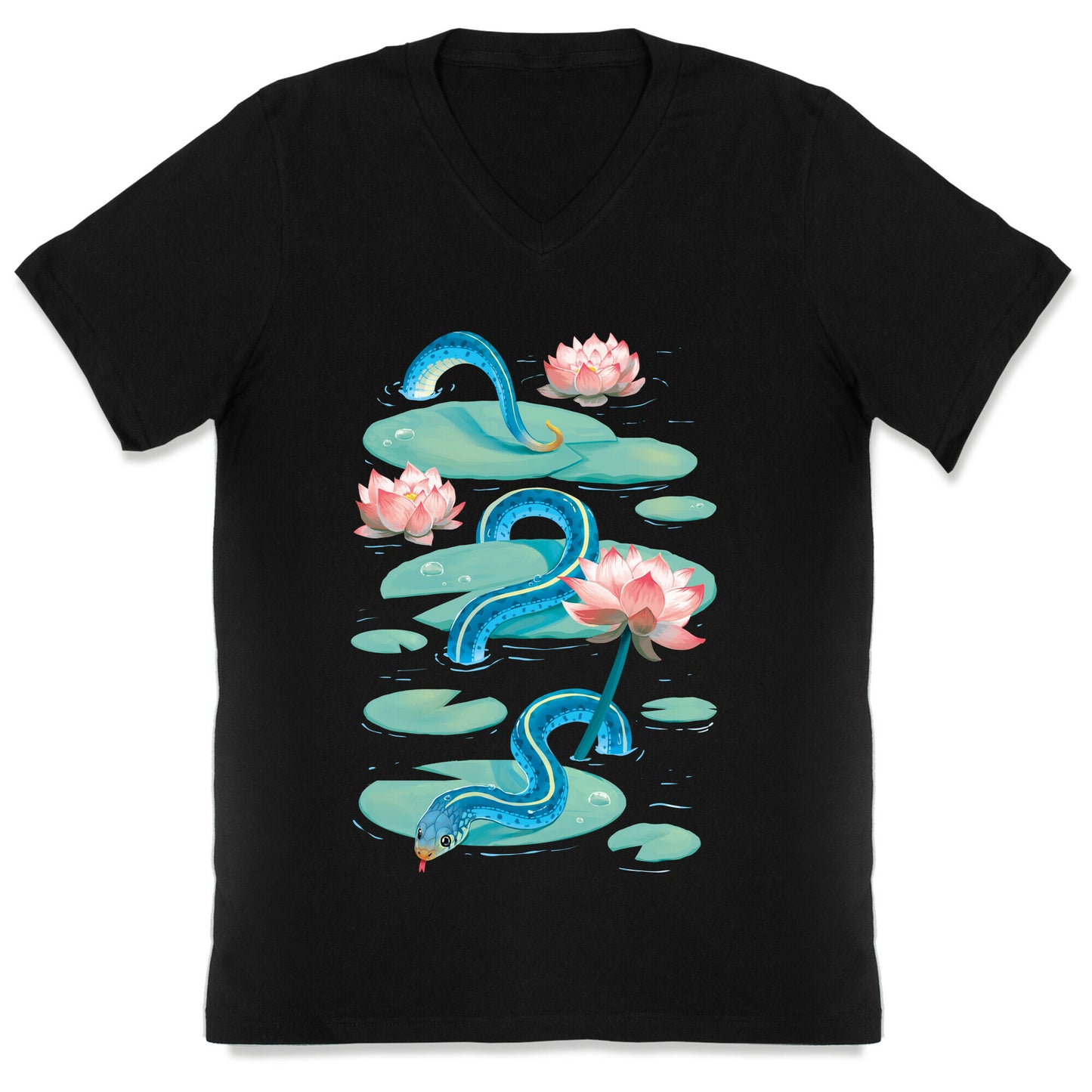 Garter Among Lily Pads V-Neck