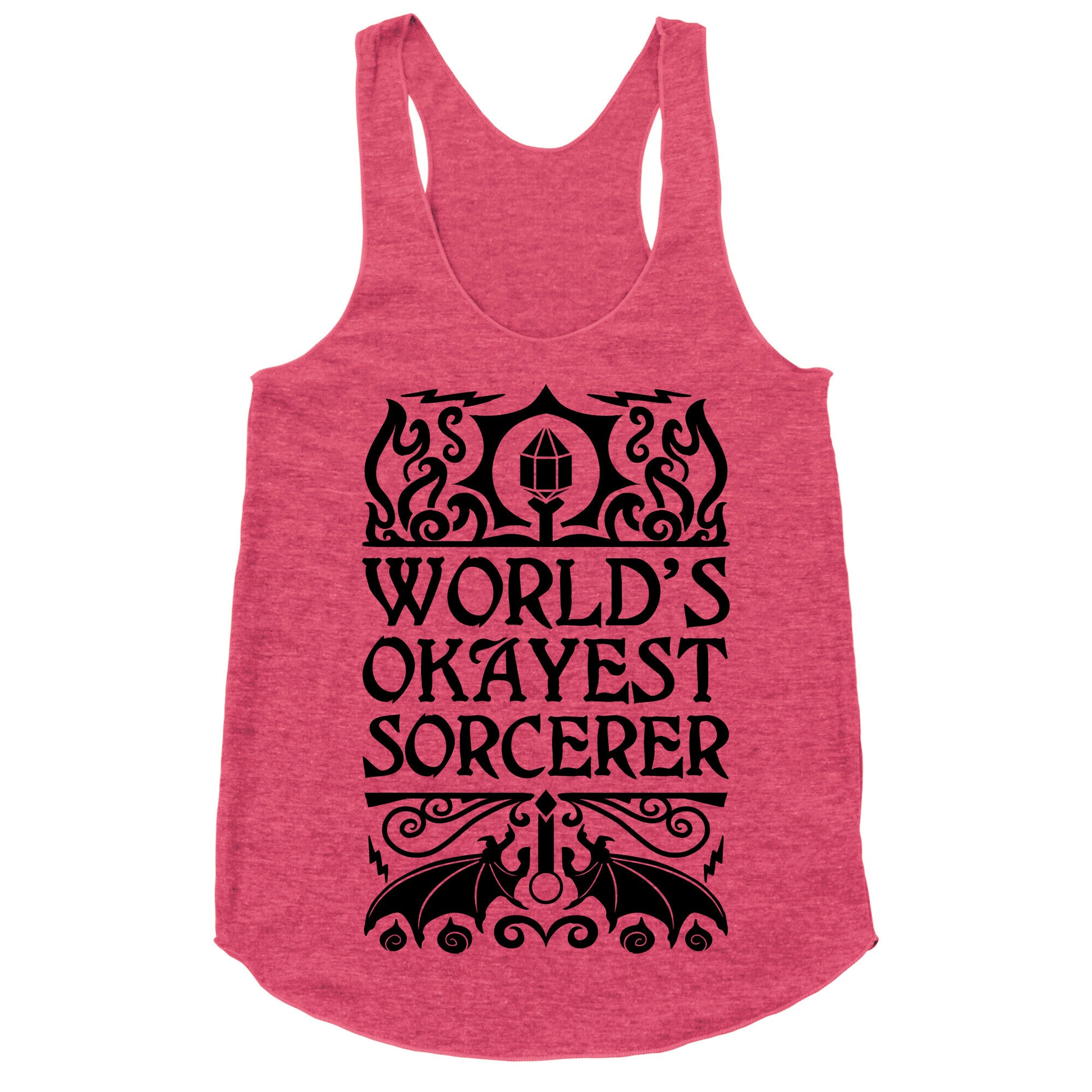 World's Okayest Sorcerer Racerback Tank