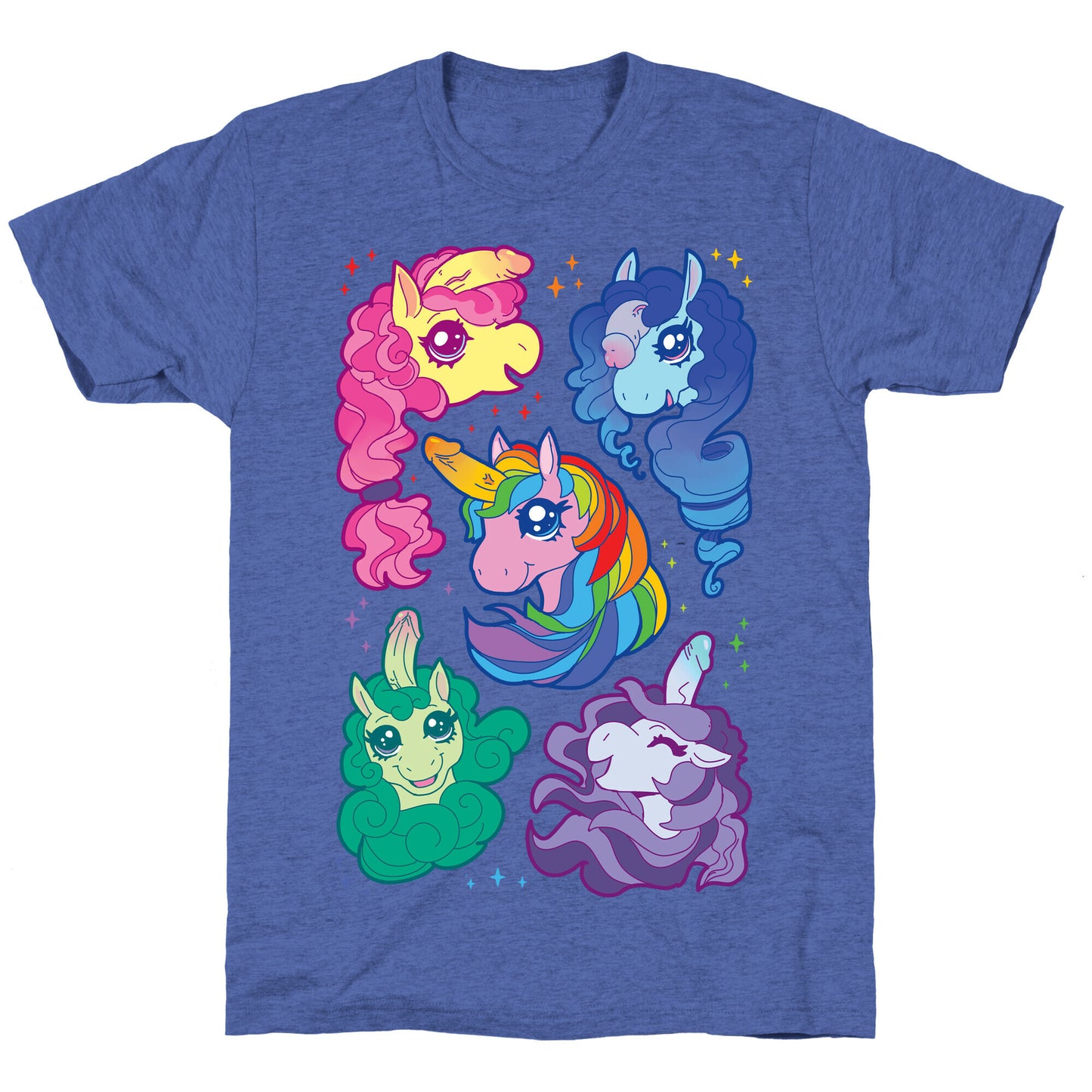 Unicorn Penis Pattern Unisex Triblend Tee