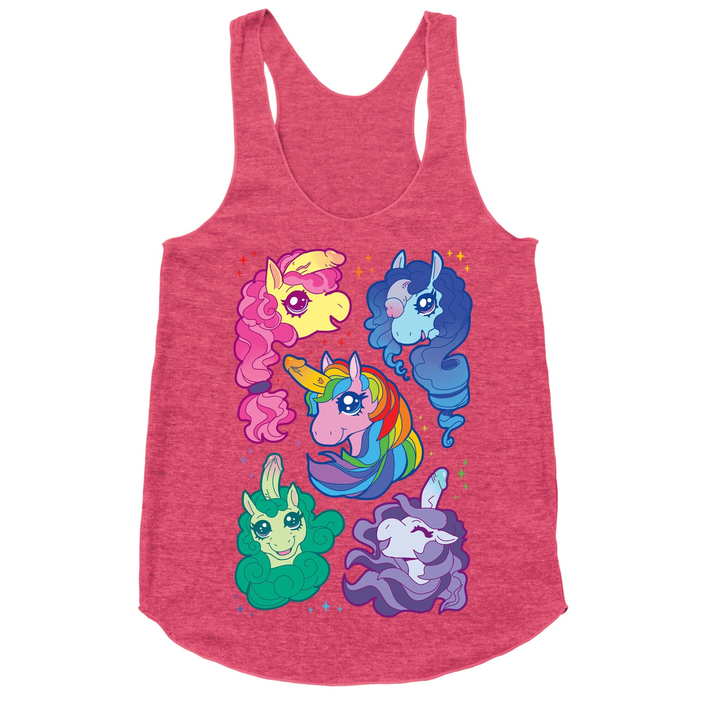 Unicorn Penis Pattern Racerback Tank