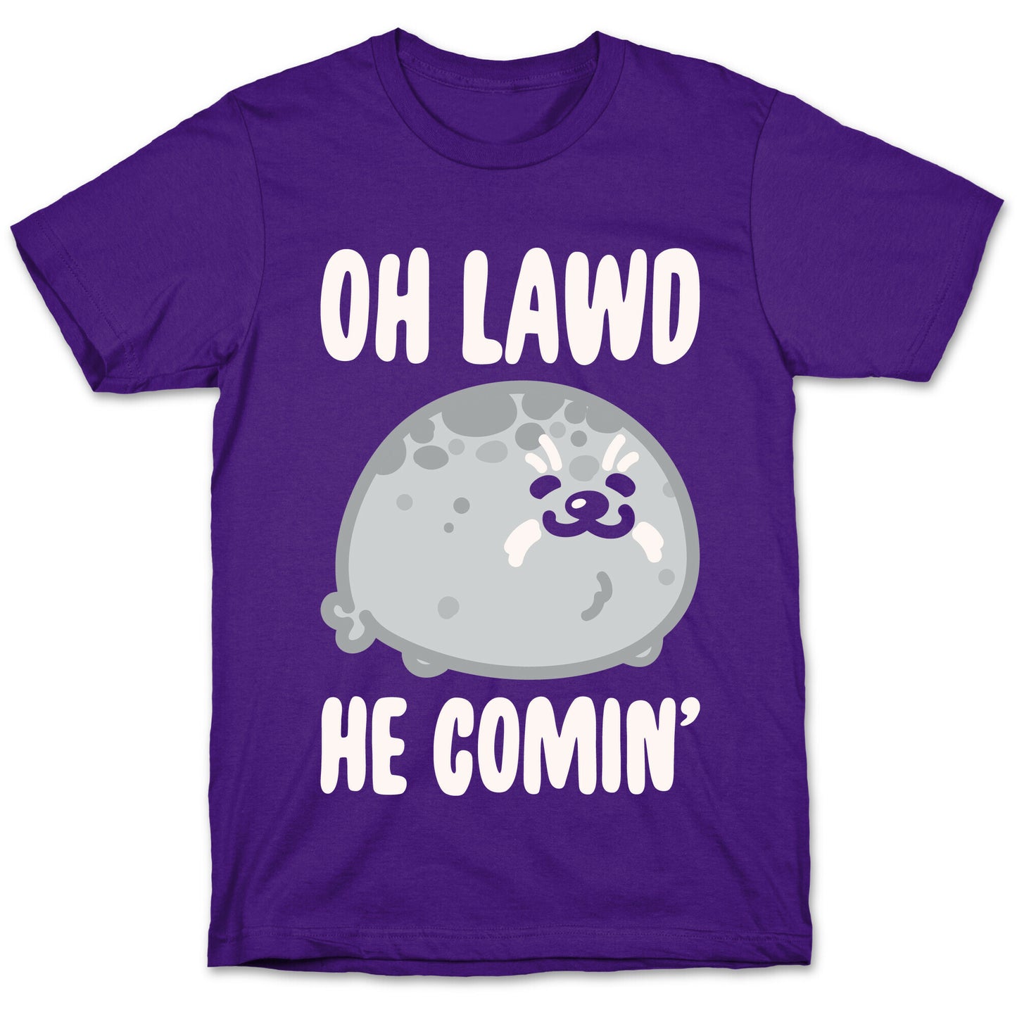 Oh Lawd He Comin' Seal White Print T-Shirt