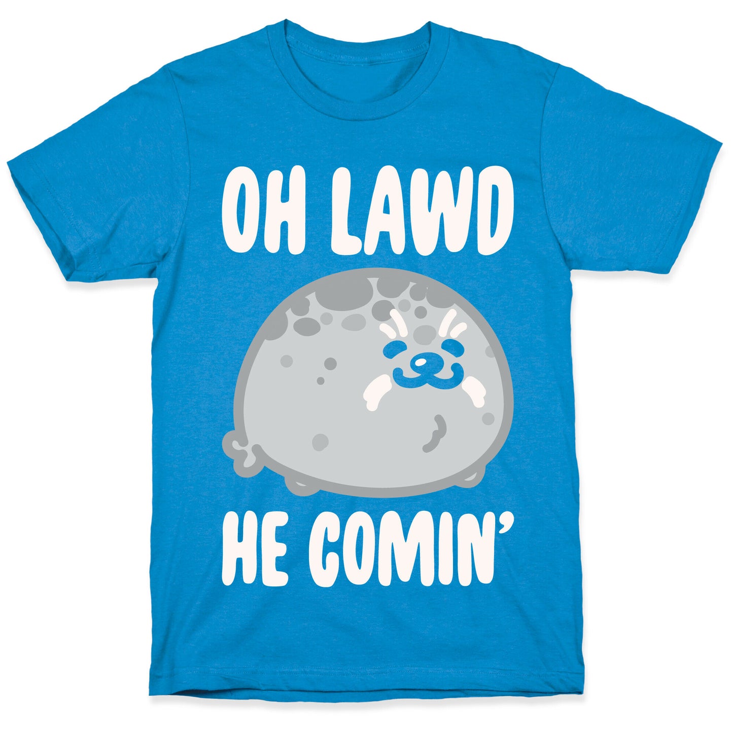 Oh Lawd He Comin' Seal White Print T-Shirt