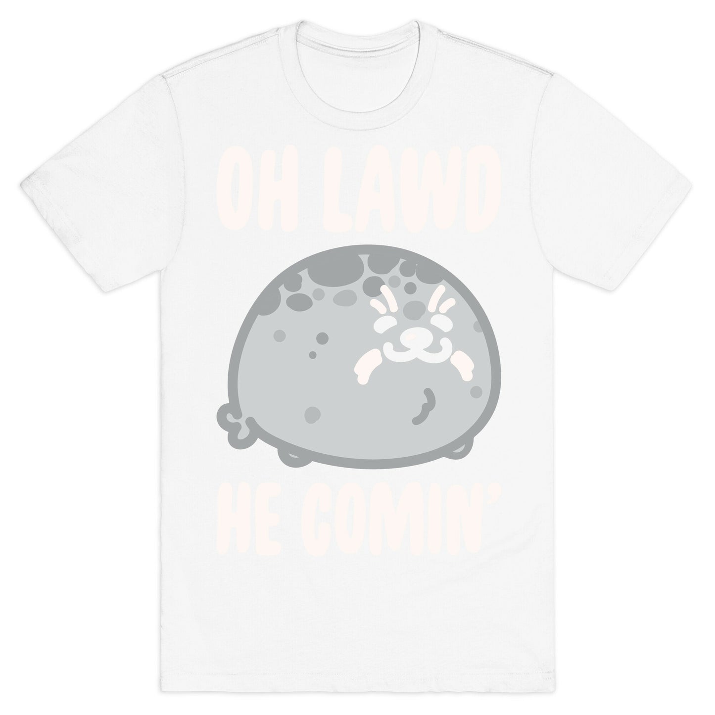 Oh Lawd He Comin' Seal White Print T-Shirt