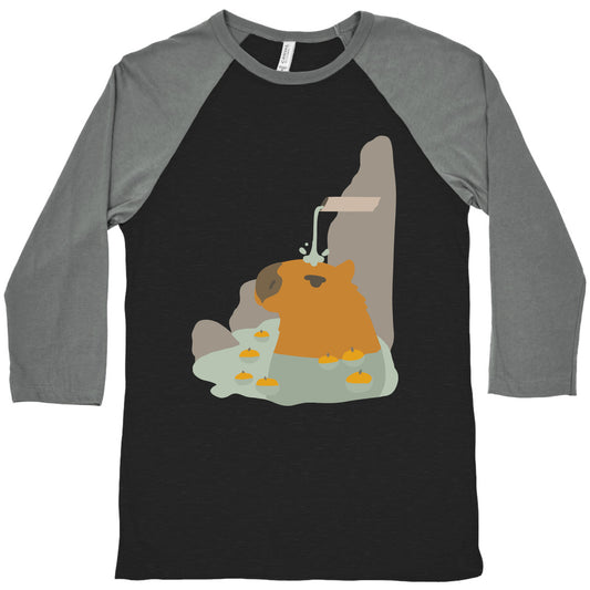 Capybara Hot Spring Baseball Tee