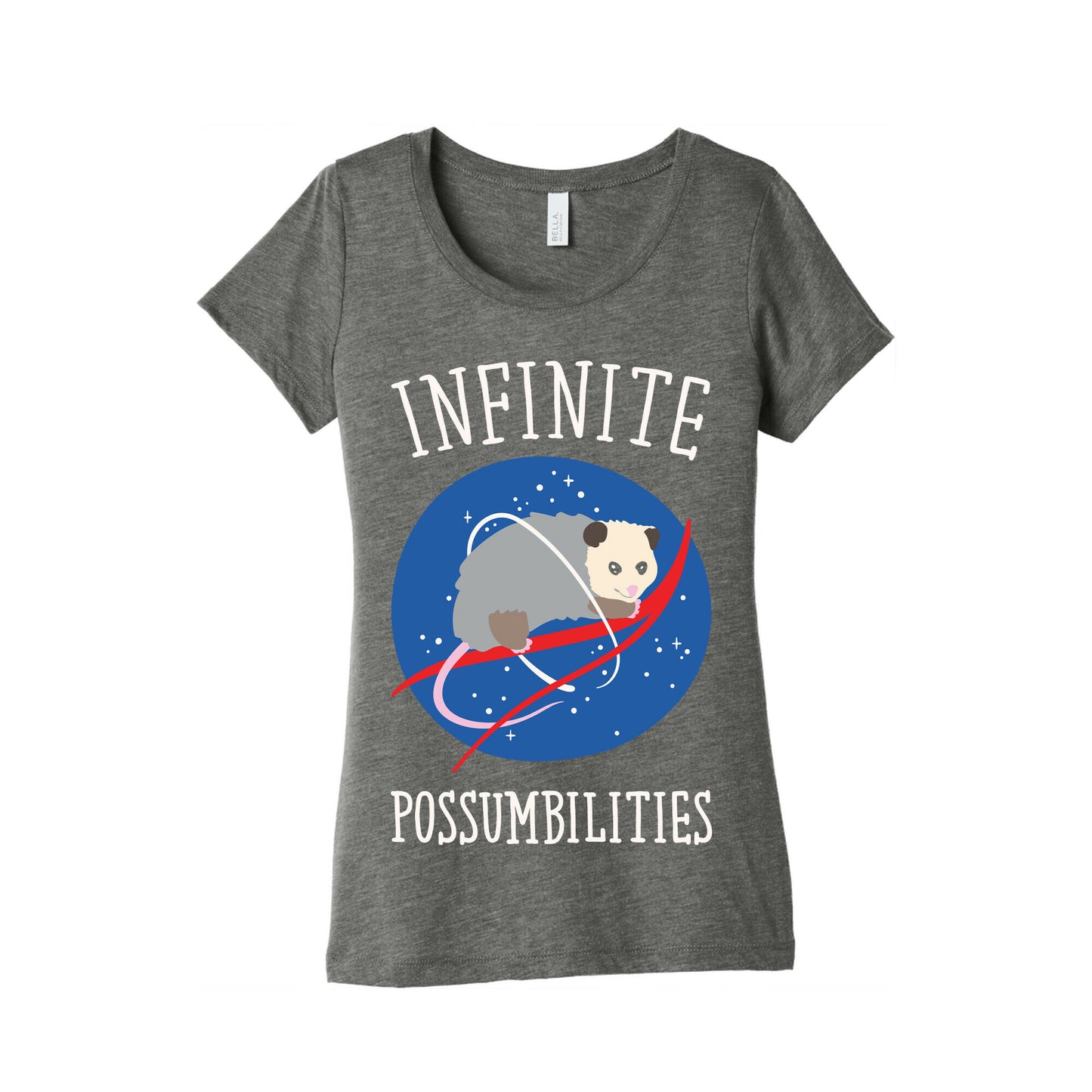 Infinite Possumbilities Parody White Print Women's Triblend Tee