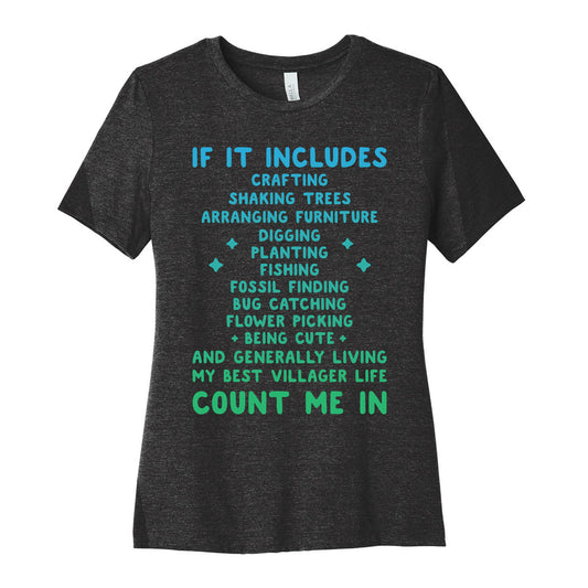 Animal Crossing Activities Count Me In Women's Cotton Tee