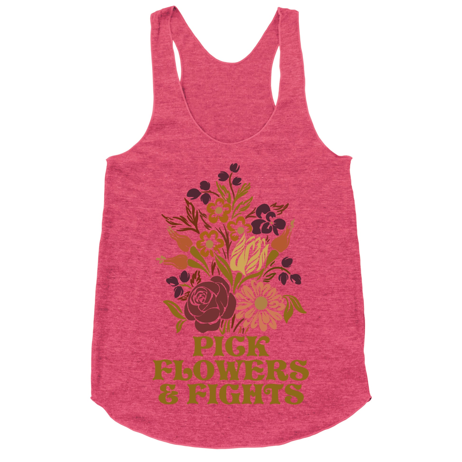 Pick Flowers & Fights Racerback Tank